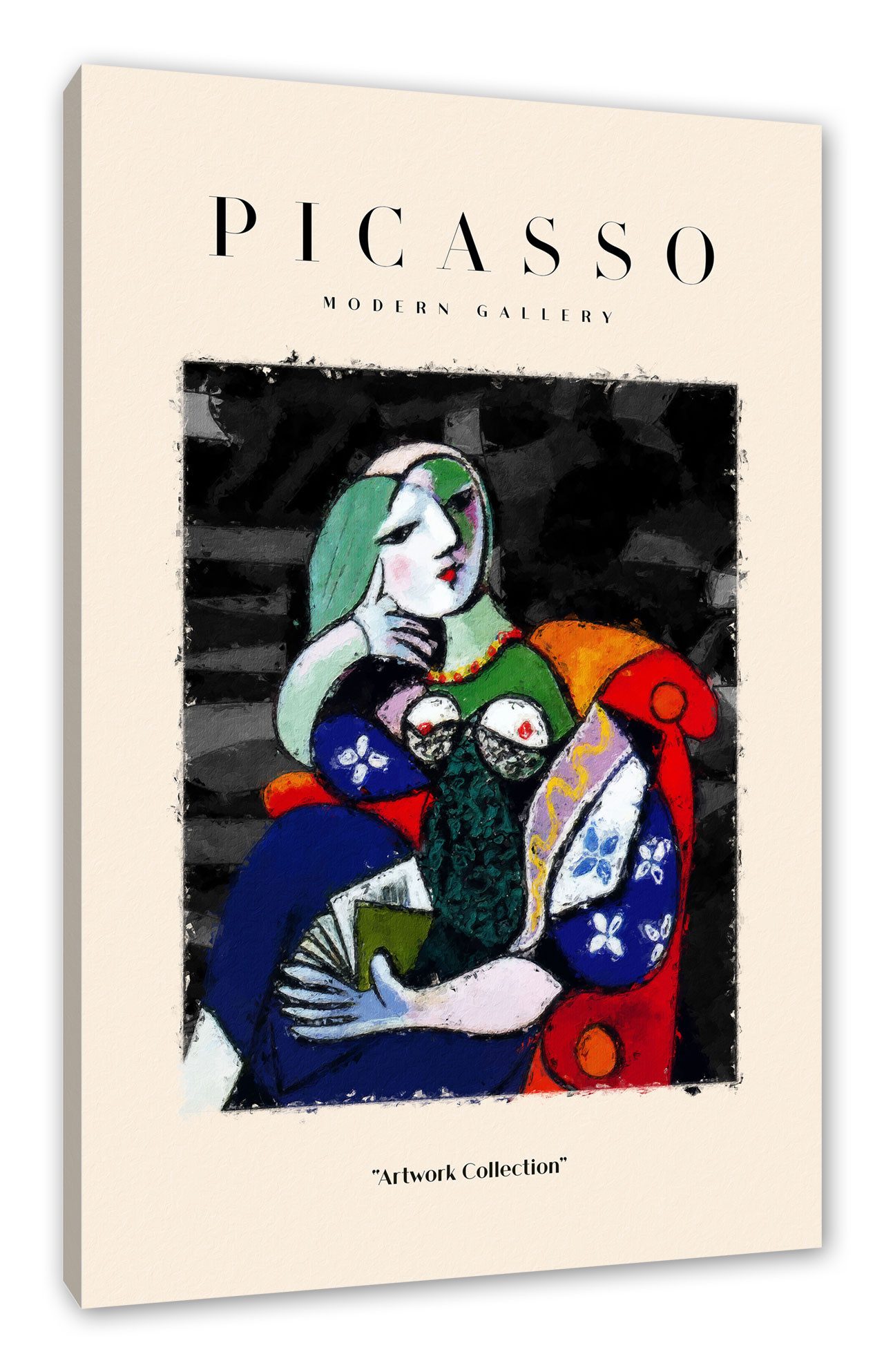 Pixxprint Leinwandbild Picasso Art Collection - Frau sitzend I, Picasso Art Collection - Frau sitzend I (1 St), Leinwandbild fertig bespannt, inkl. Zackenaufhänger