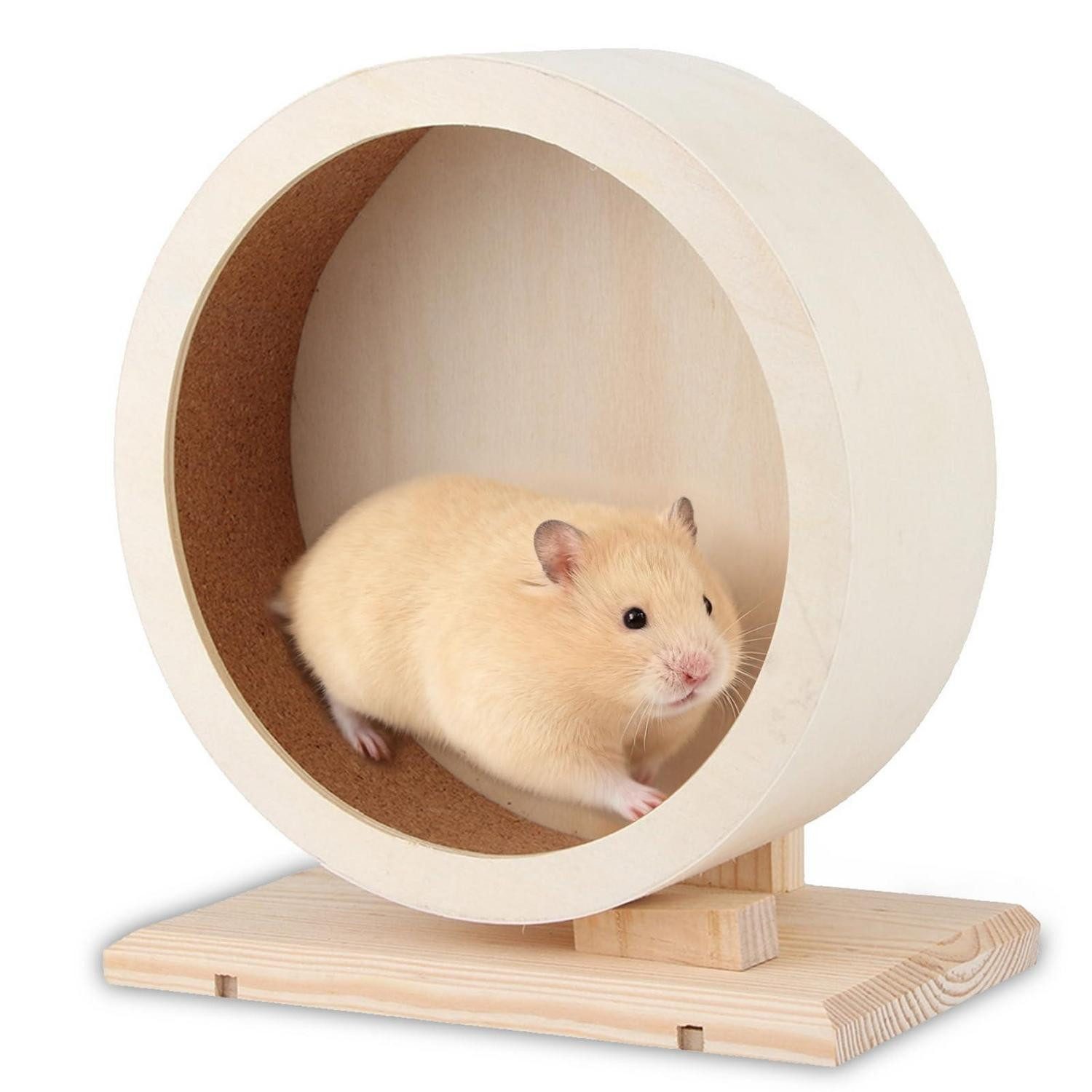 LuxusKollektion Tierlaufrad Hamsterrad Holz 25cm leise Kork