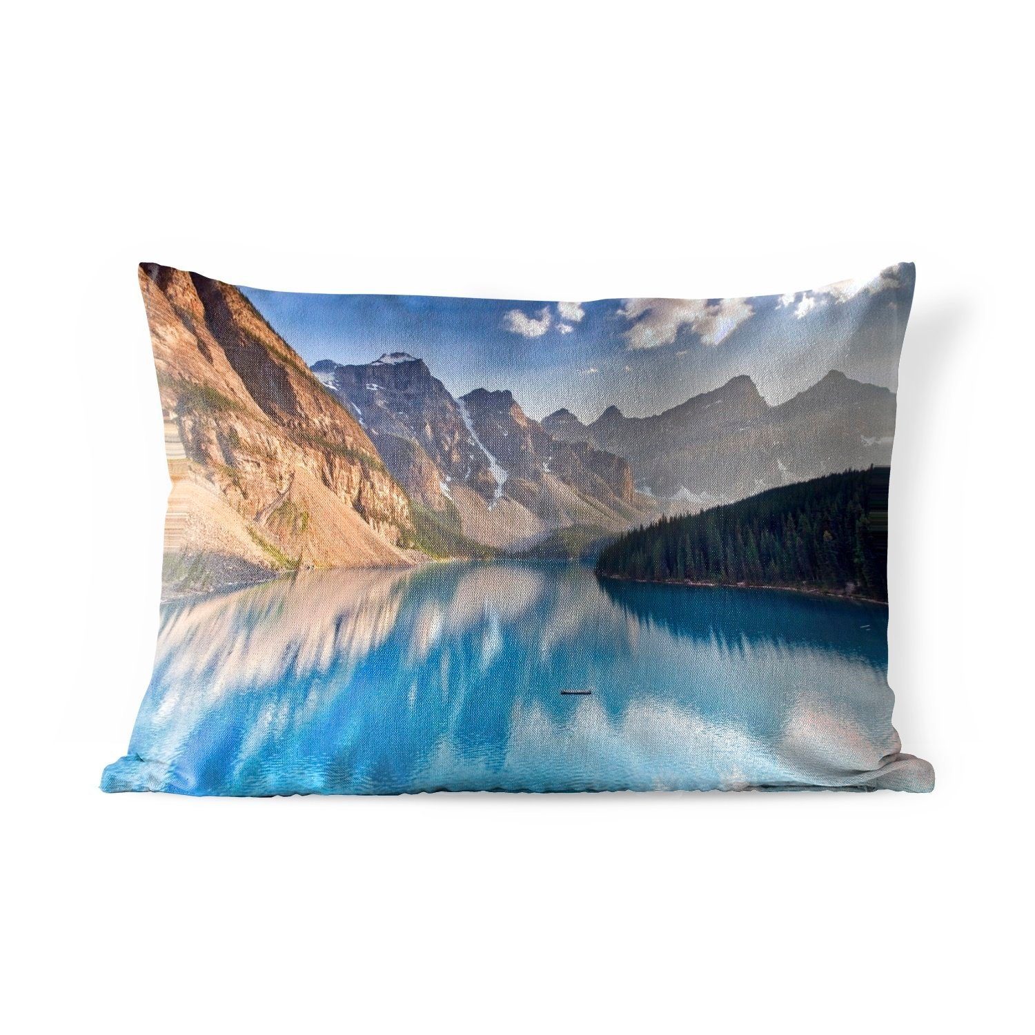 MuchoWow Dekokissen Moraine Lake in der Provinz Alberta in Kanada, Outdoor-Dekorationskissen, Polyester, Dekokissenbezug, Kissenhülle | Dekokissen