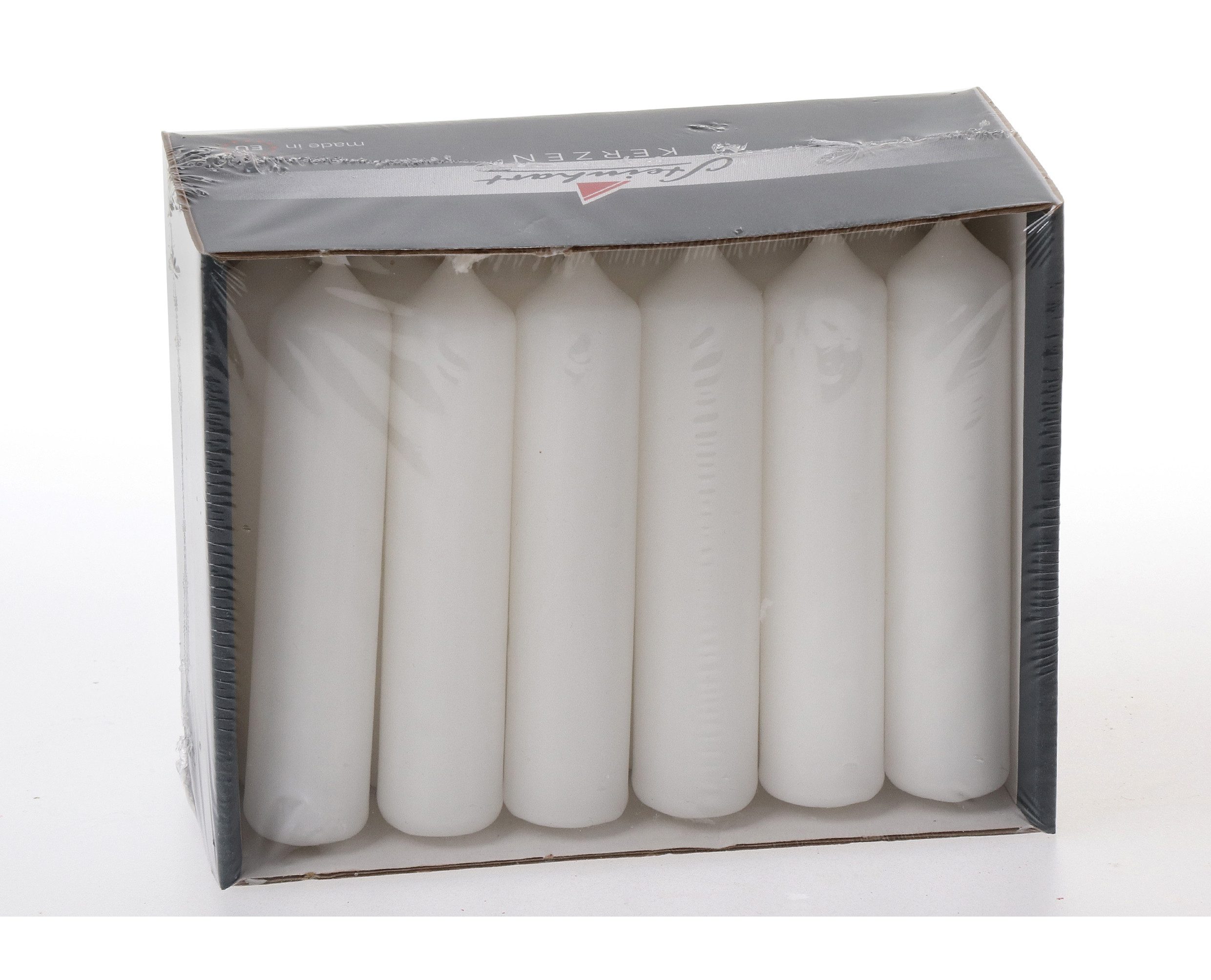 Steinhart Kerzen Adventskerze Pyramidenkerzen Weiß 95 x Ø 20 mm, 18 Stück