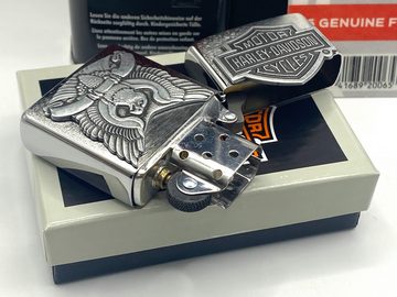 Zippo Feuerzeug Harley Davidson Motorrad Adler Emblem - Geschenk Set Feuerzeug