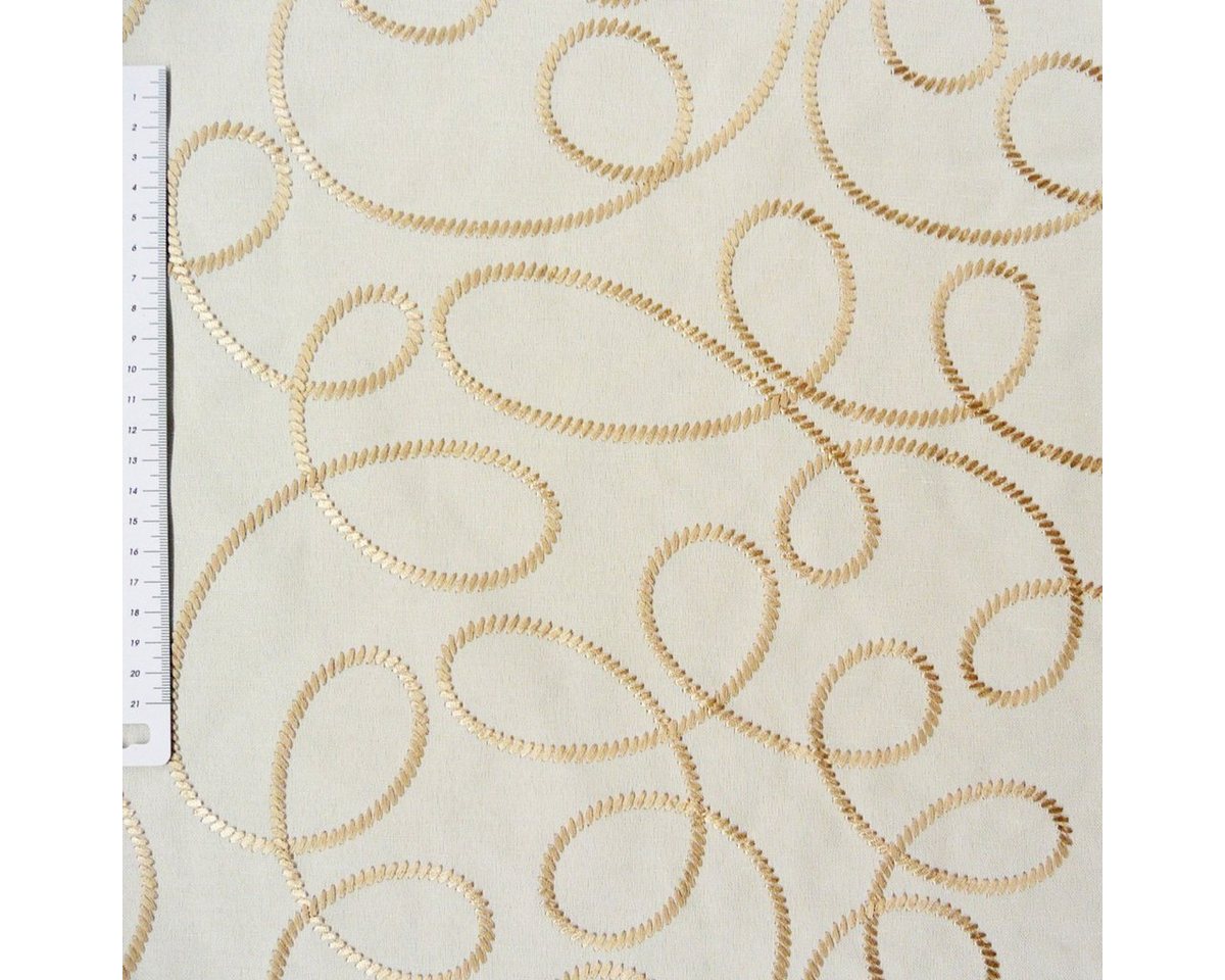 Thumbnail - Rasch TEXTIL Stoff Rasch Dekostoff Gardinenstoff Stickerei Meterware Fly Way creme 140cm, bestickt
