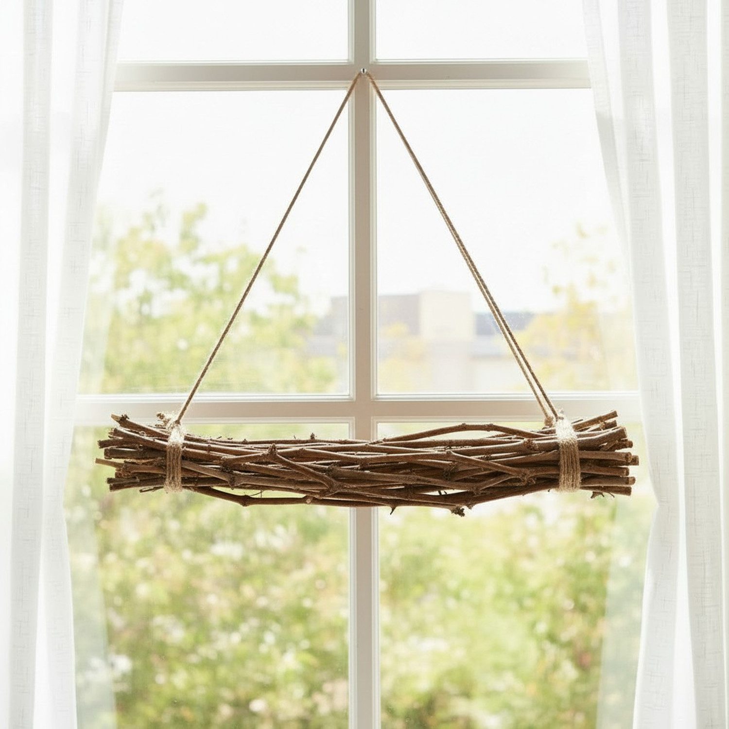 Macosa Home Hängedekoration Deko-Ast Weinzweige zum hängen Hängeast 60 cm (Zweig Dekohänger Dekobündel, Hängezweig Hängedeko Landhaus), Holzbündel Fensterdeko Holzänger