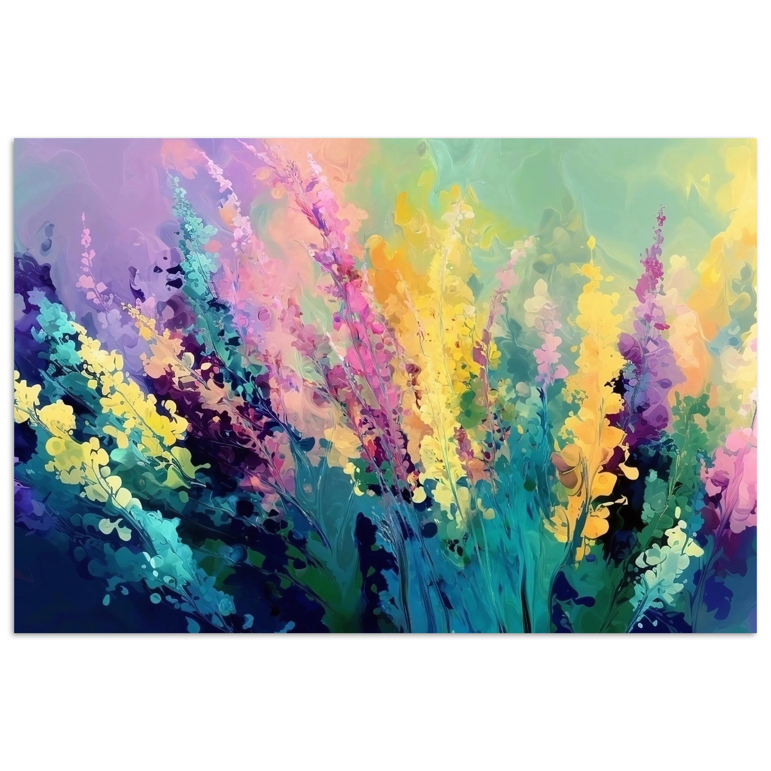 Poster Verträumt - langgestreckte Blumen