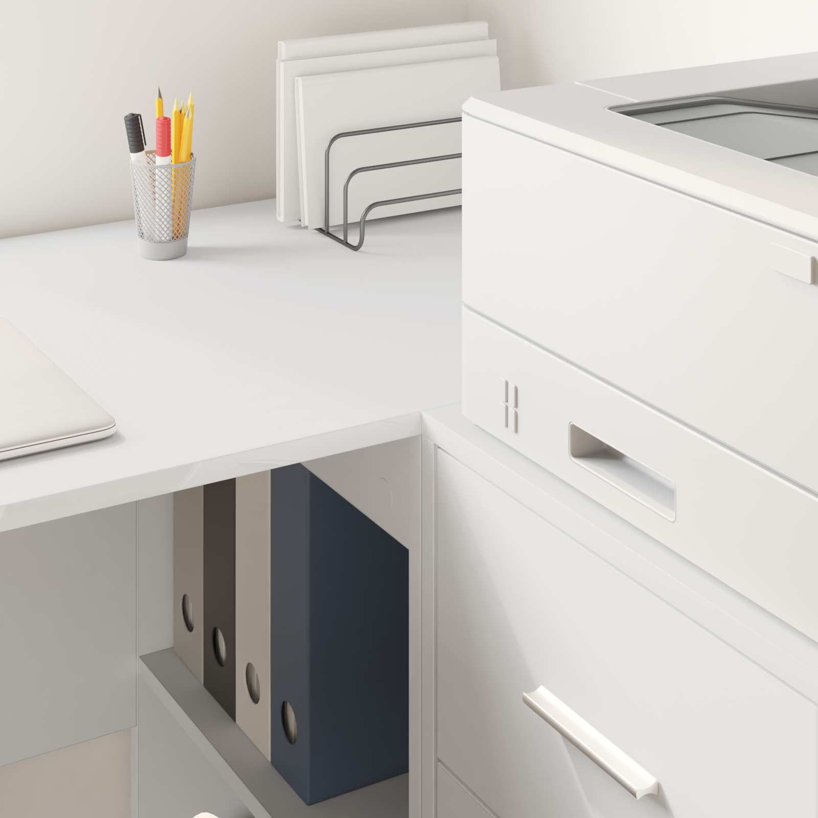 vidaXL Sideboard Sideboard mit Schubladen Weiß 38 x 34 x 75 cm (1 St) – Bild 4 von 5