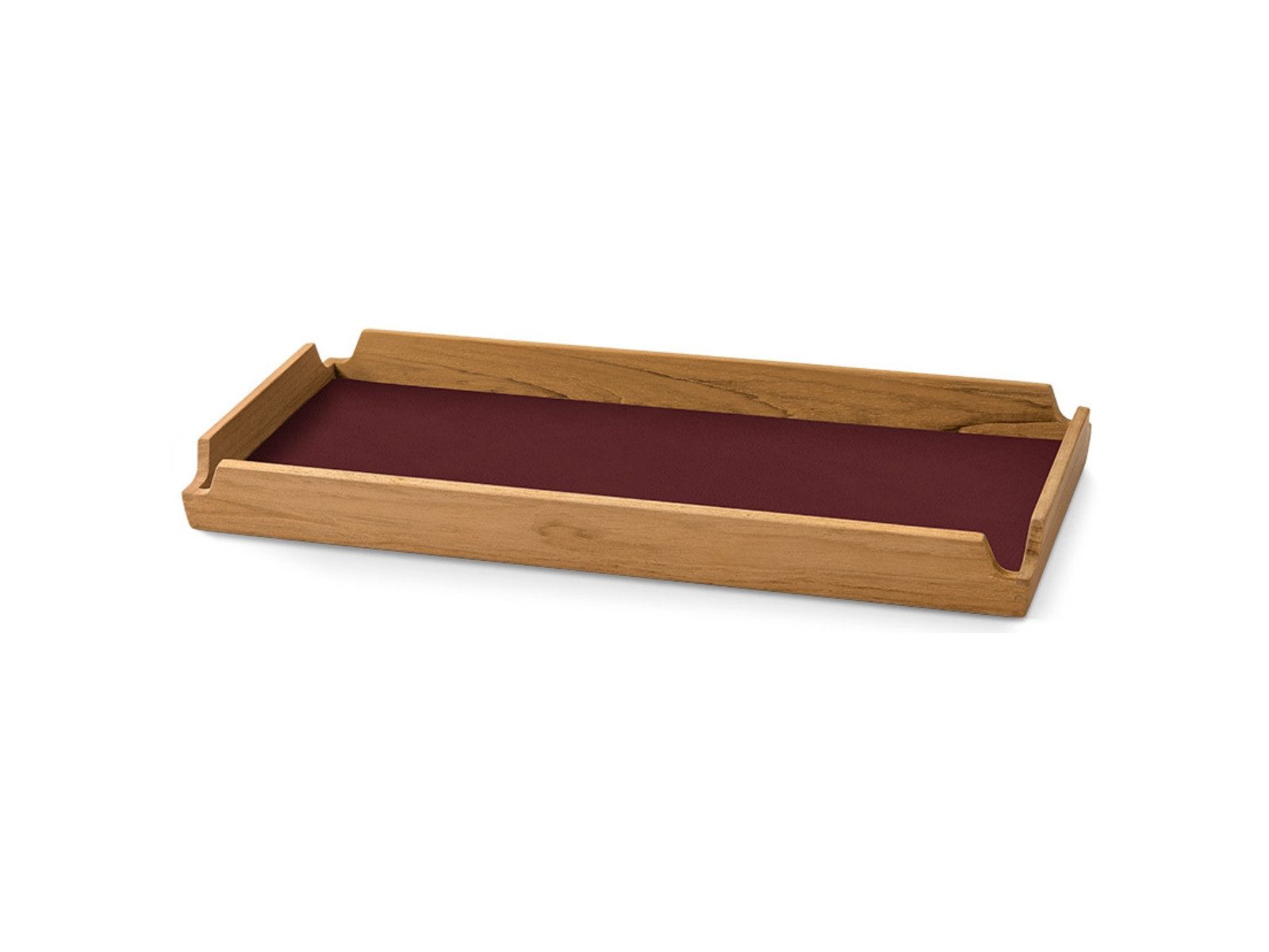 LIND DNA Dekotablett Nupo Tablett Teak Square Slim airy burgundy 36,6x14,6cm