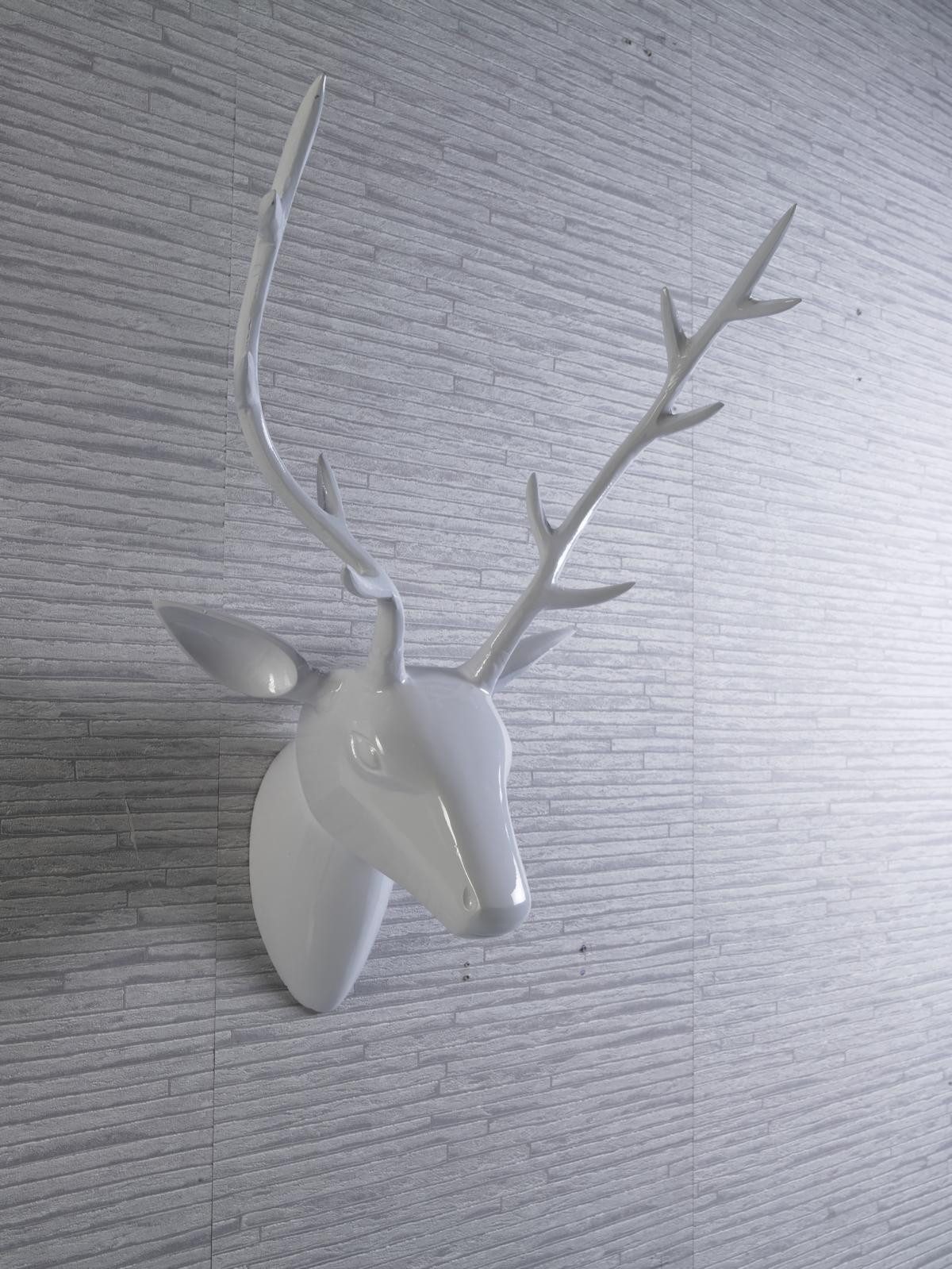 ARTRA Dekogeweih Deko Geweih Hirschkopf "weiß" Größe: L Wandfigur Hirschgeweih Hirsch (1 St)