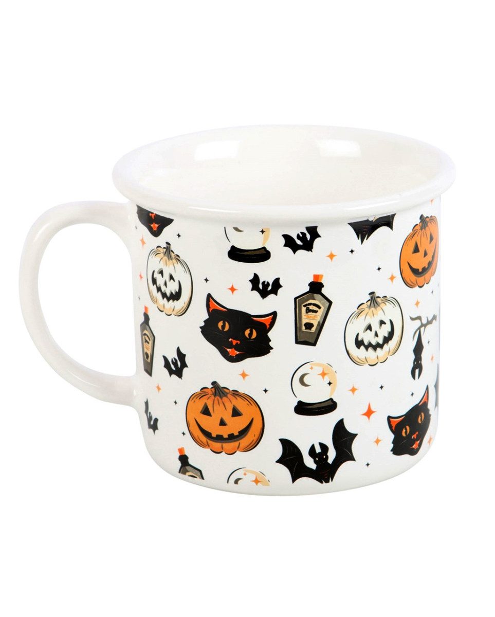 Horror-Shop Tasse Spooky Cat & Pumpkin Halloween Tasse als Tischdeko, Keramik