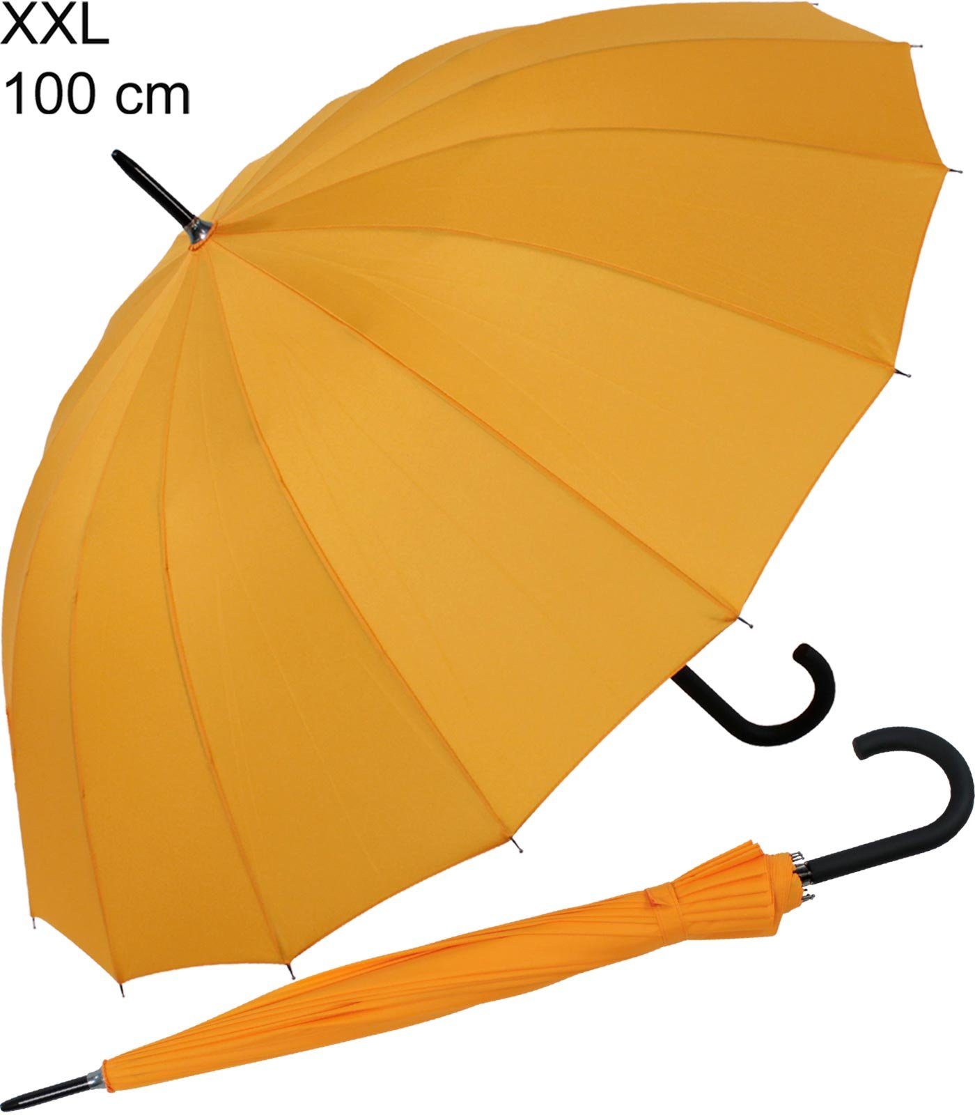 iX-brella Stockregenschirm mit 16-teiligem Dach und Auf-Automatik, mit Fiberglas-Stahl-Gestell, in vielen Farben