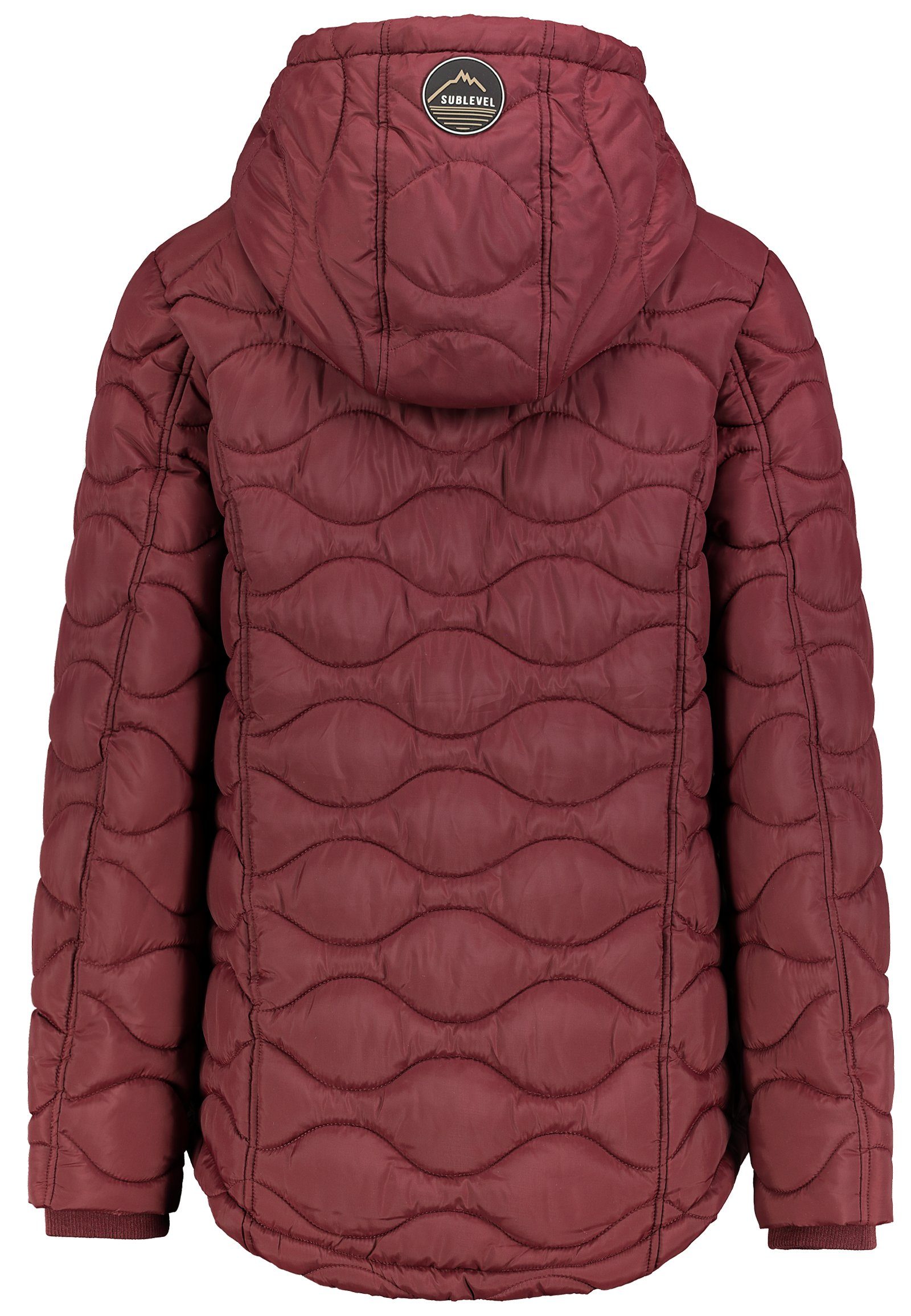 Daumenlöcher Warm Jacke Gesteppt Bordeaux SUBLEVEL Outdoor Parka Stepp Steppjacke Damen Winterjacke