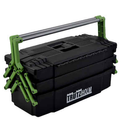 TRUTZHOLM Werkzeugkoffer 48x24x21 cm Kunststoff Griffe klappbar aus Stahl leer Werkzeugkasten