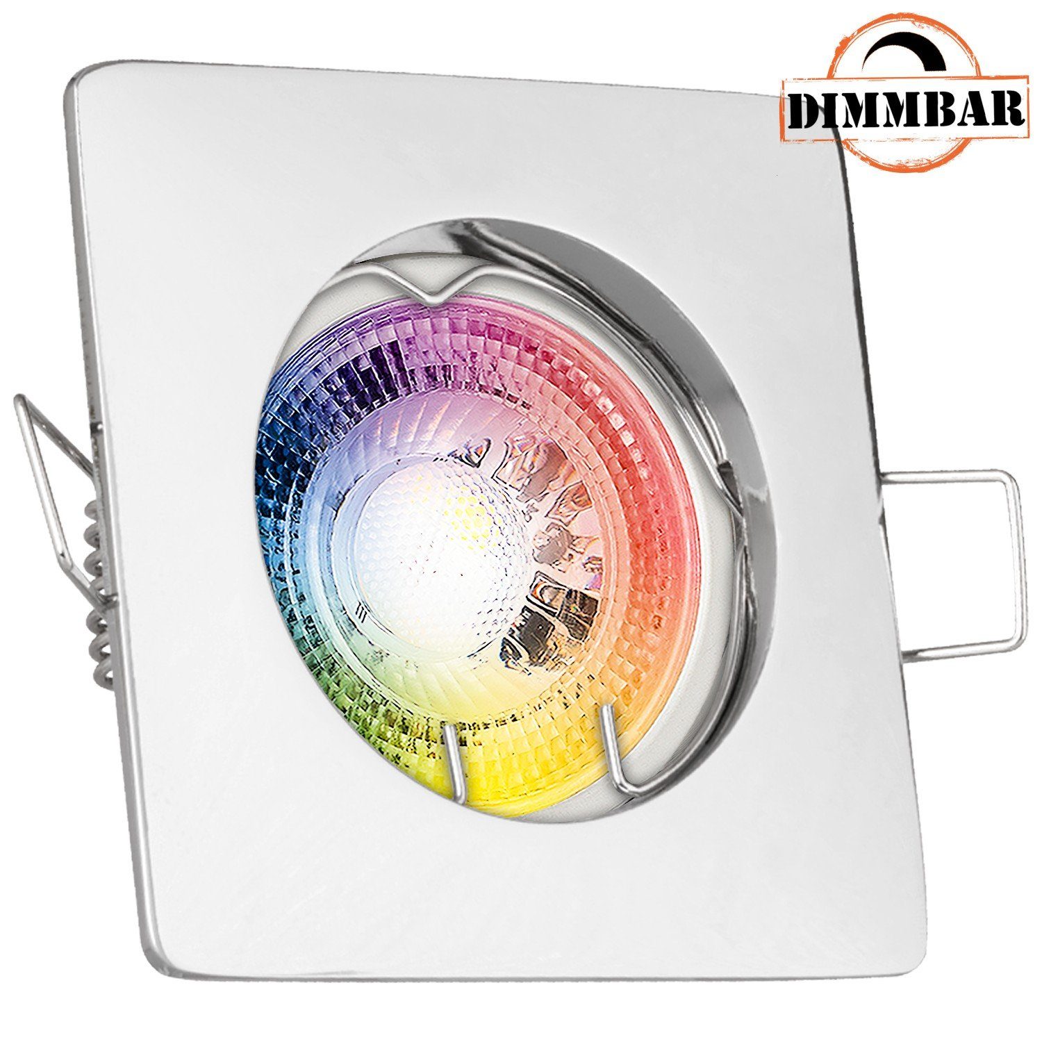 LEDANDO LED Einbaustrahler RGB LED Einbaustrahler Set GU10 in chrom mit 3W LED von LEDANDO - 11 F