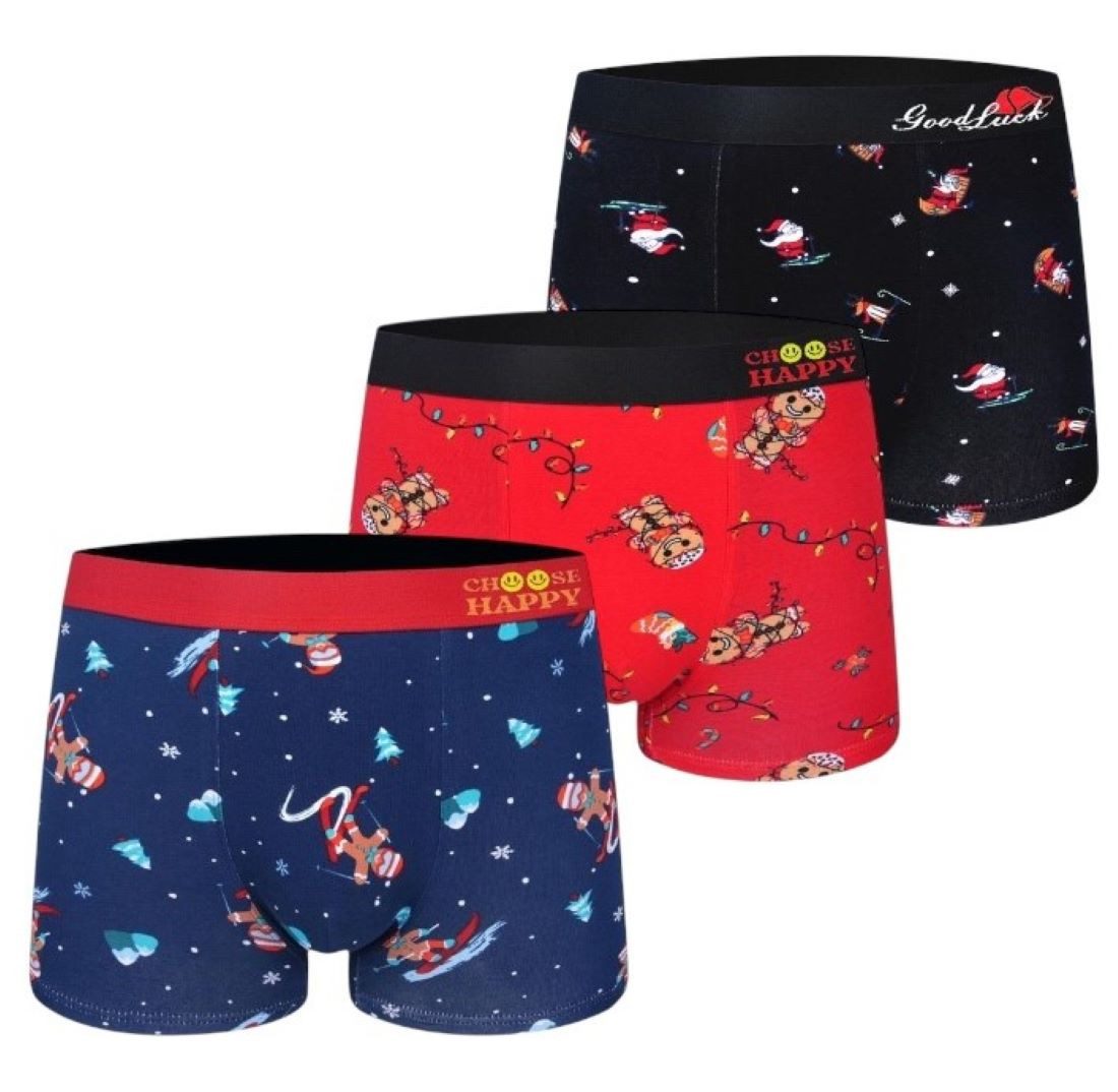 Toker Collection® Боксерские мужские трусы, боксерки Weihnachts Boxershort 3er Pack bunter Mix, M - 2 XL, Baumwolle (Packung, 3er Pack) mit Weihnachtsmotiv