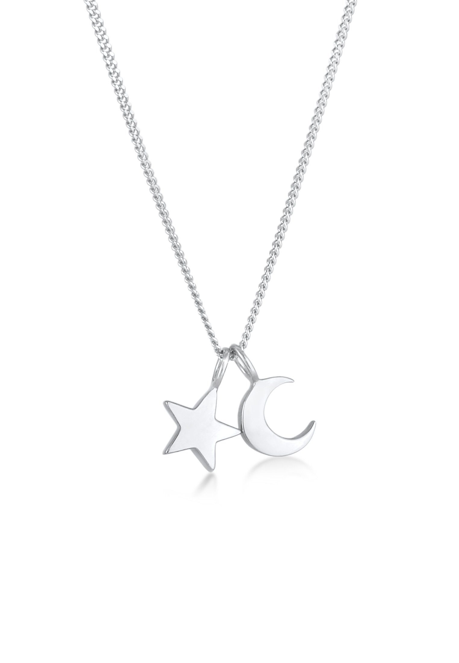 Kette mit Anhänger Stern Mond Anhänger Astro Basic 925 Silber