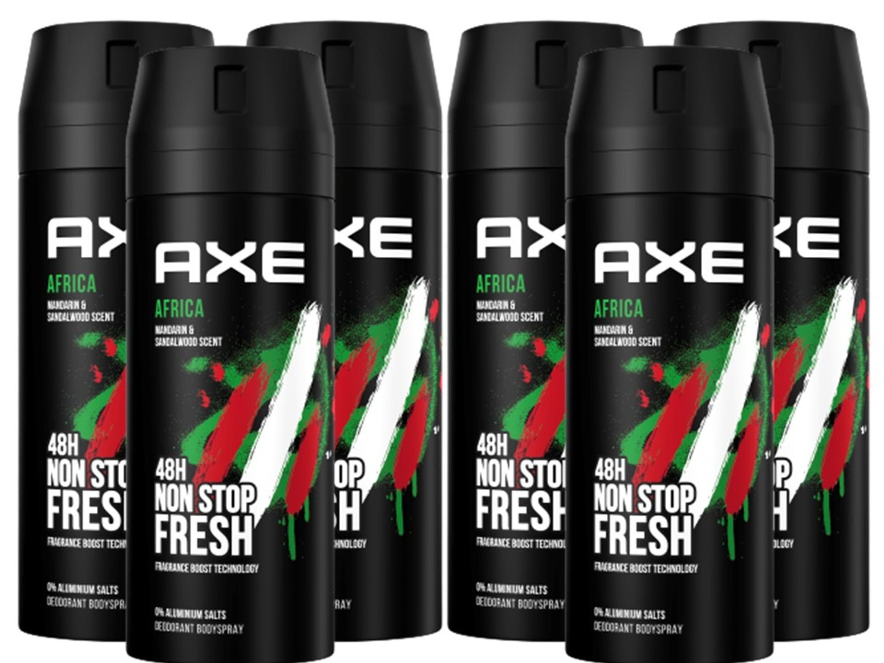 axe Deo-Set Bodyspray Africa 6x 150ml Deospray Deodorant Männerdeo ohne Aluminium