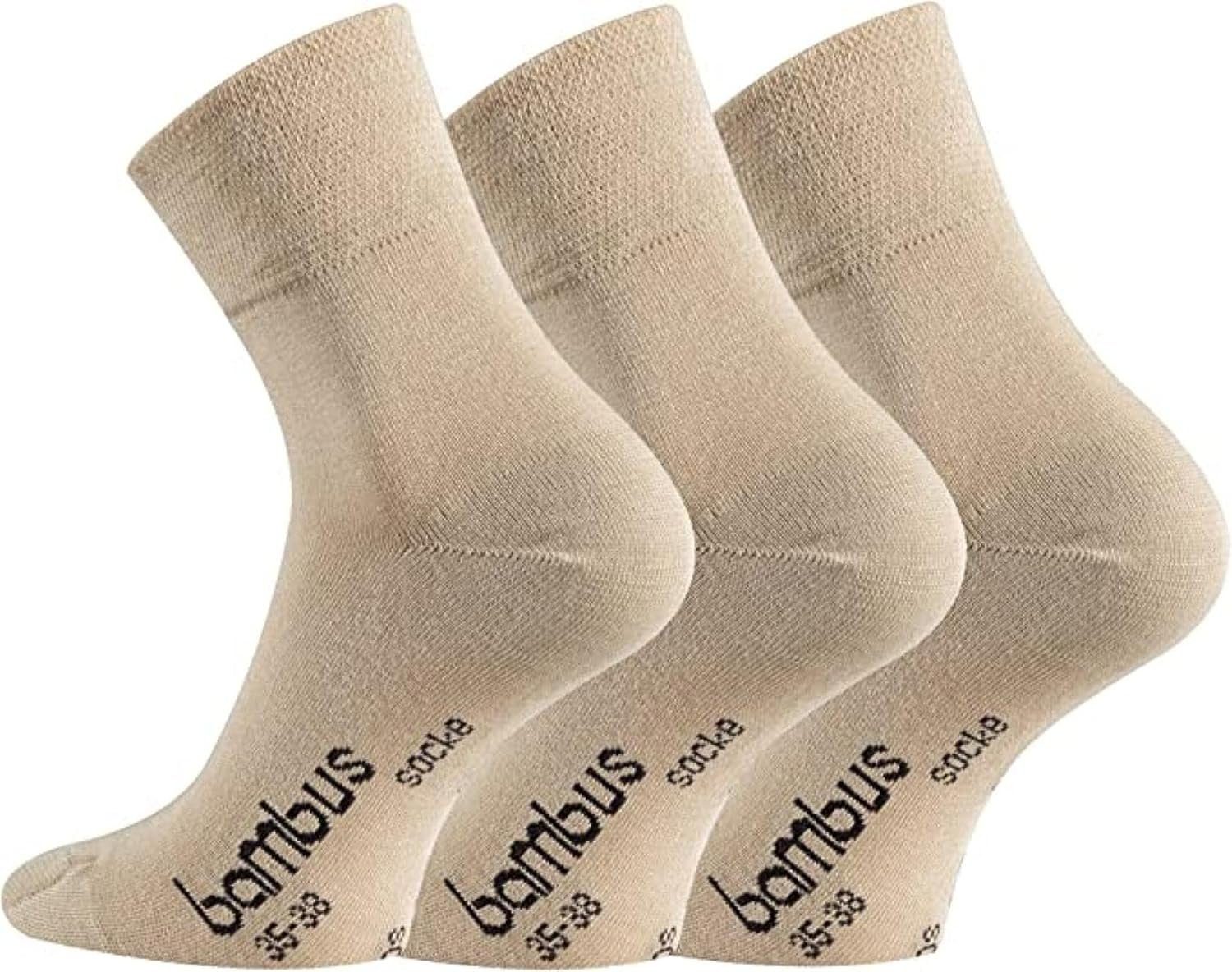 FussFreunde Kurzsocken 6 Paar kurze Bambus-Socken, Quarter Socken und ANTI-LOCH-GARANTIE Beige