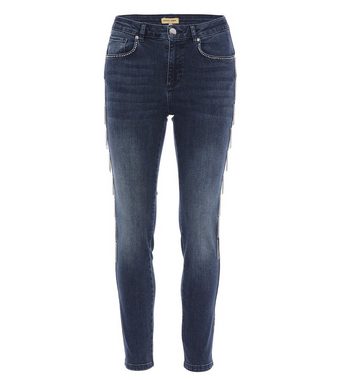 Sarah Kern 7/8-Jeans Stretch-Jeans koerpernah mit Kristallverzierung