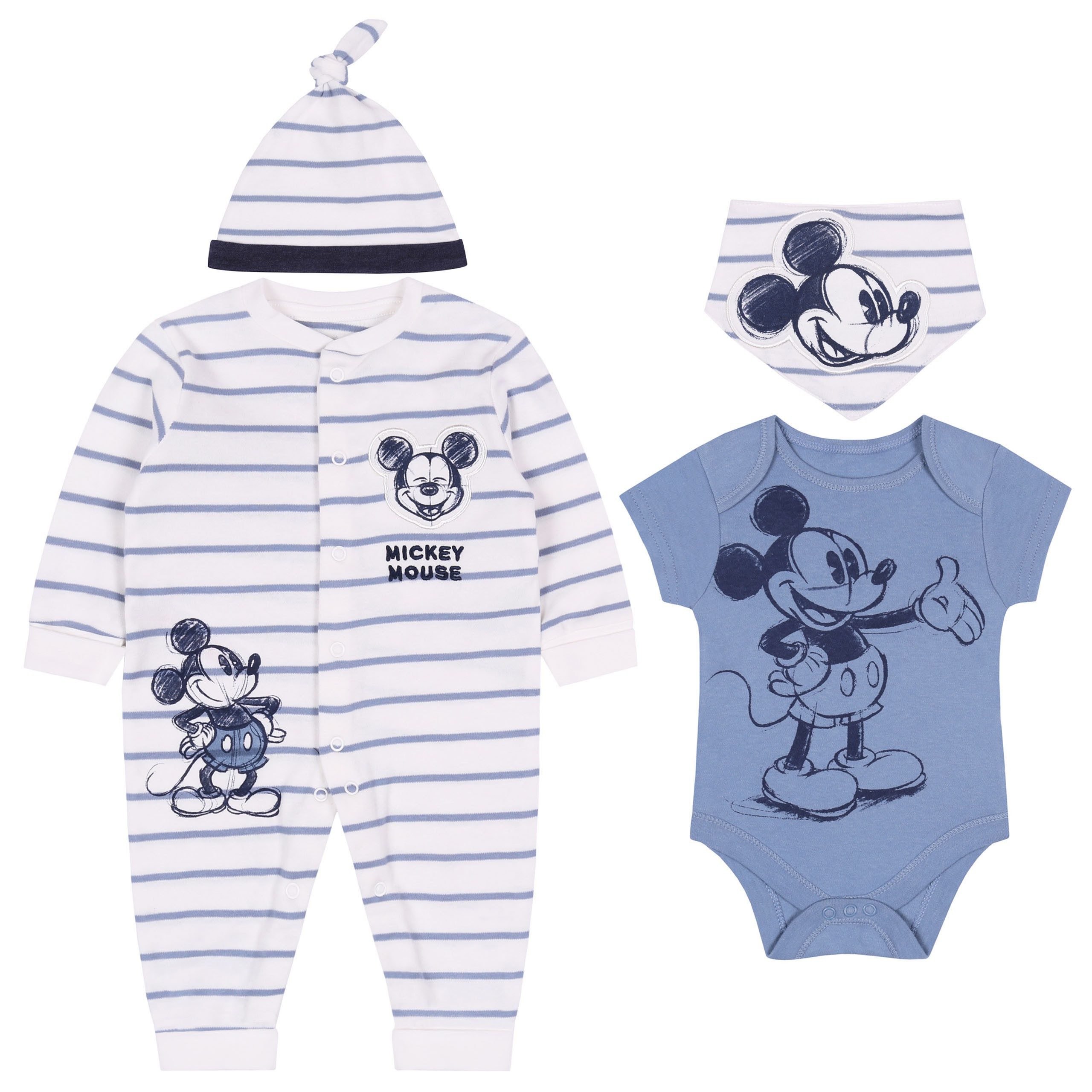 Body Blau-weißes gestreiftes Jungen-Set Mickey Maus DISNEY 0-3 Monate