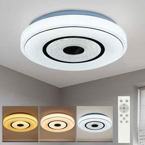 Nettlife LED Deckenleuchte Dimmbar 18W Fernbedienung/Wandschalter Ø30CM für Küche Schlafzimmer, LED fest integriert, CCT