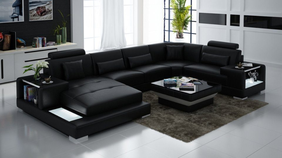 JVmoebel Ecksofa, Design Ledersofa Eck Modern Couch Ecksofa Sofa Wohnlandschaft