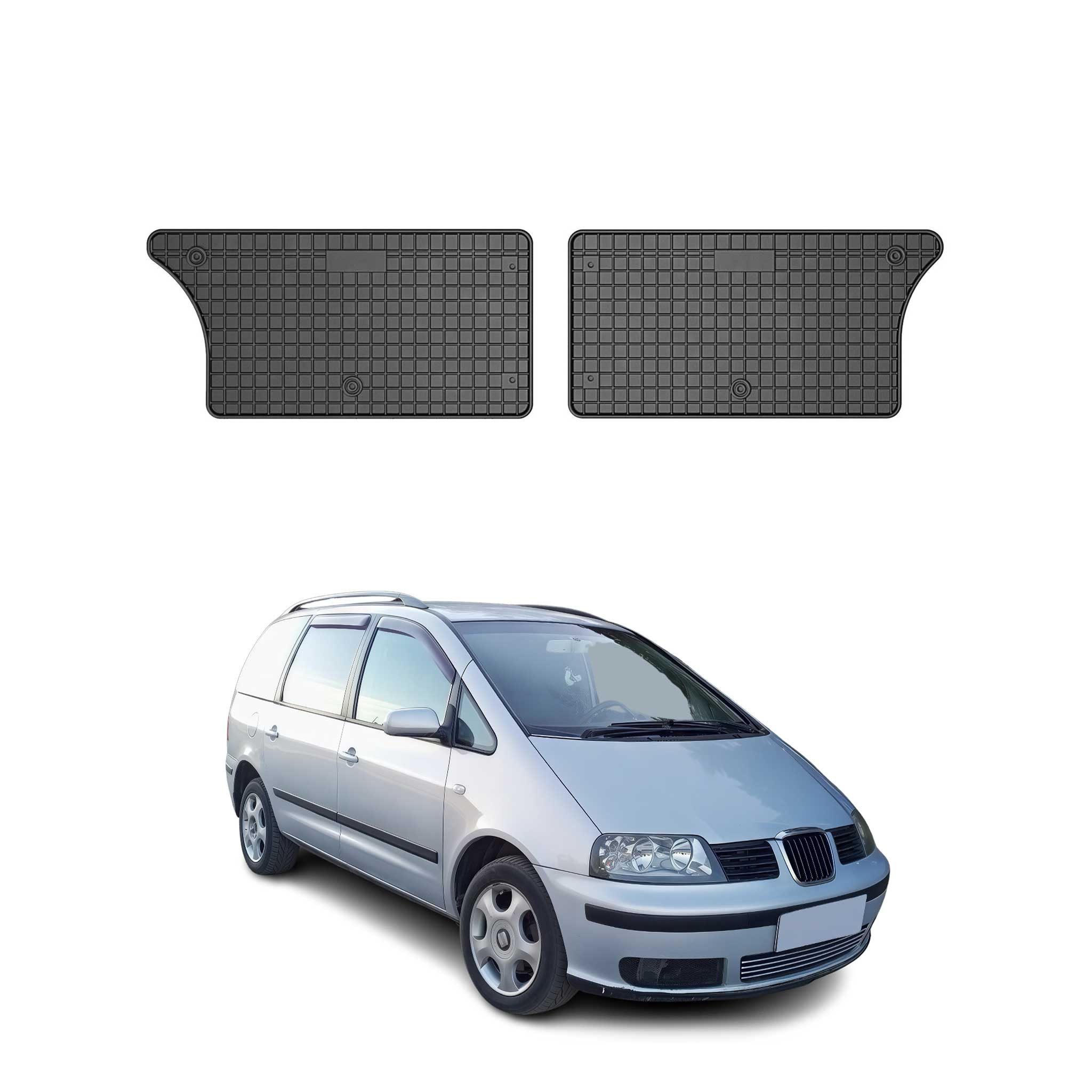 OMAC Auto-Fußmatten für Seat Alhambra 1995-2010 3.Reihe Schwarz TPE (2 St), Antirutsch,Wasserfest,Einfache Installation