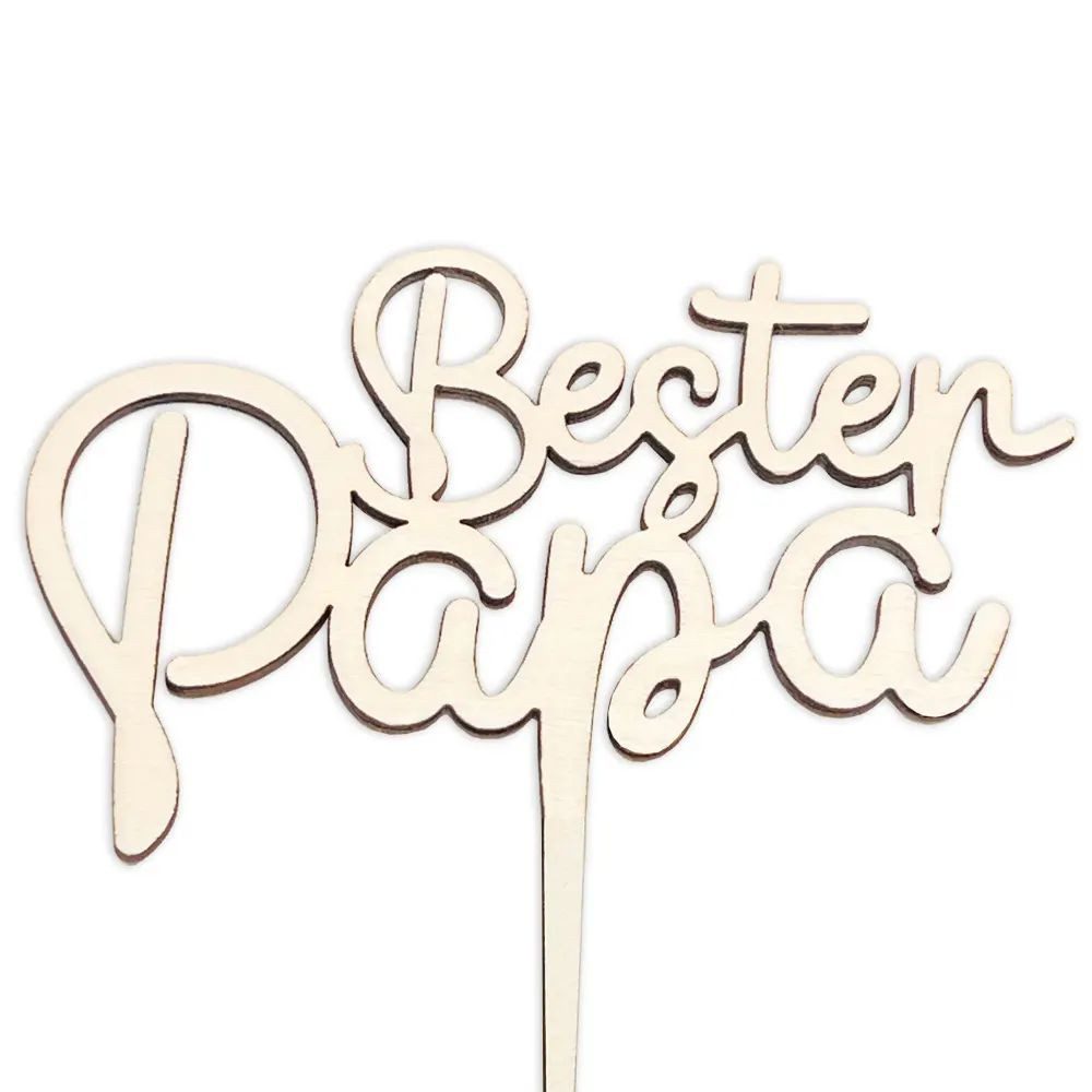 Geburtstagsfee Dekofigur Cake Topper, Gravierter Holz-Schriftzug günstig online kaufen