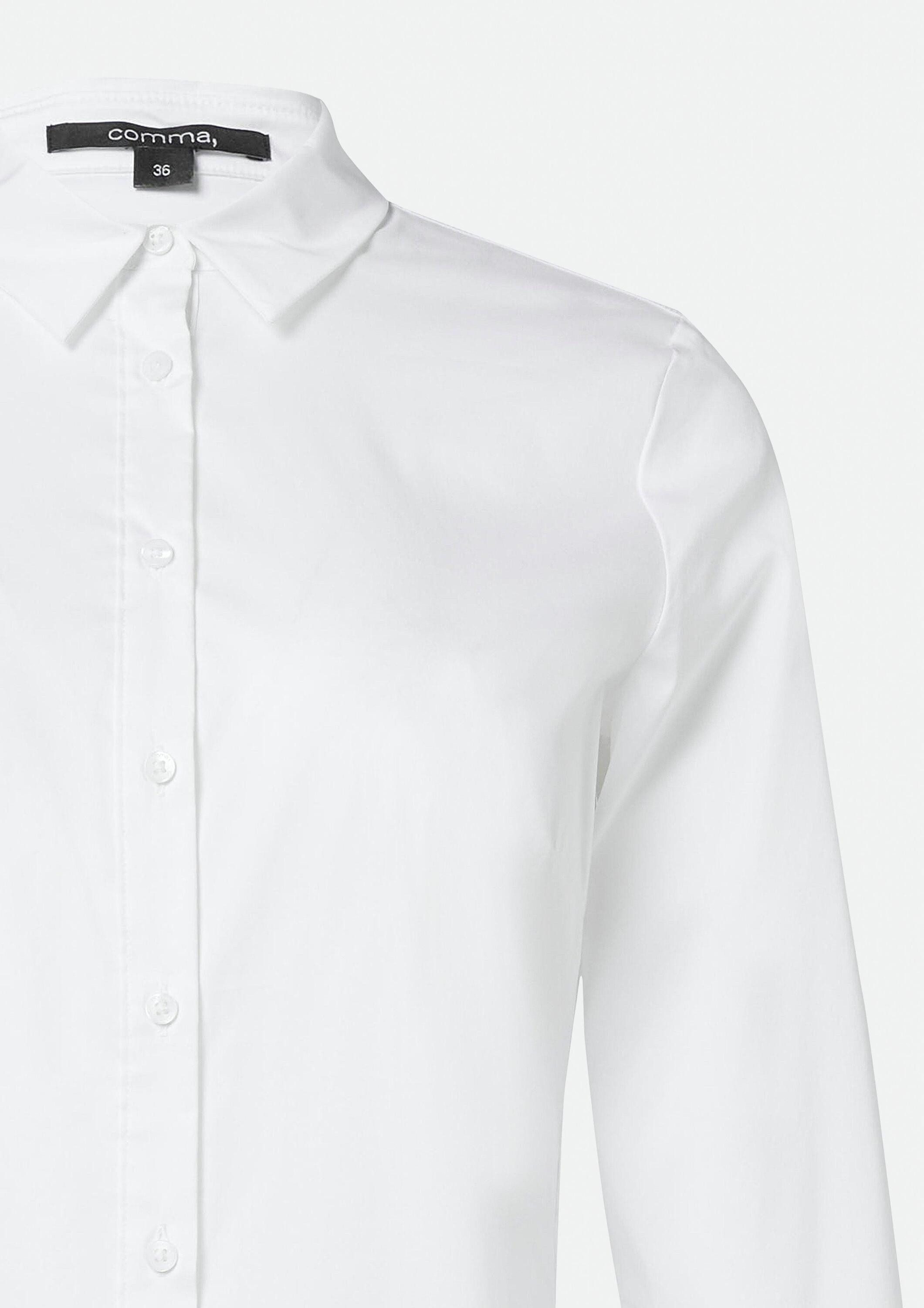 comma Langarmbluse Bluse Bluse aus Baumwollstretch