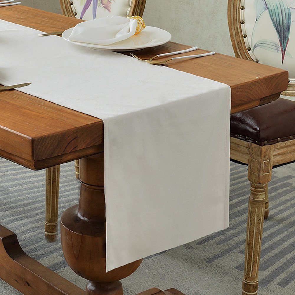 Tischband Tischläufe,Tischläufer Deko white Tischläufer Wohnzimmer für, Tischdeko (35*180cm) Weihnachten,Hochzeit XDeer