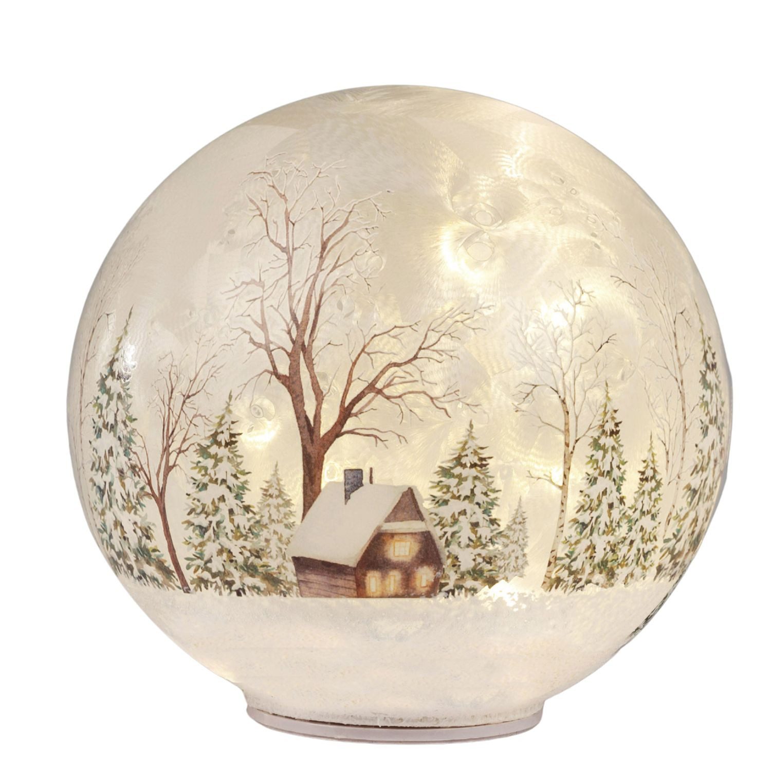 formano LED Kugelleuchte Winterlandschaft, LED, Drehend, mit Timer, Weiß, Winterlandschaft, H: cm