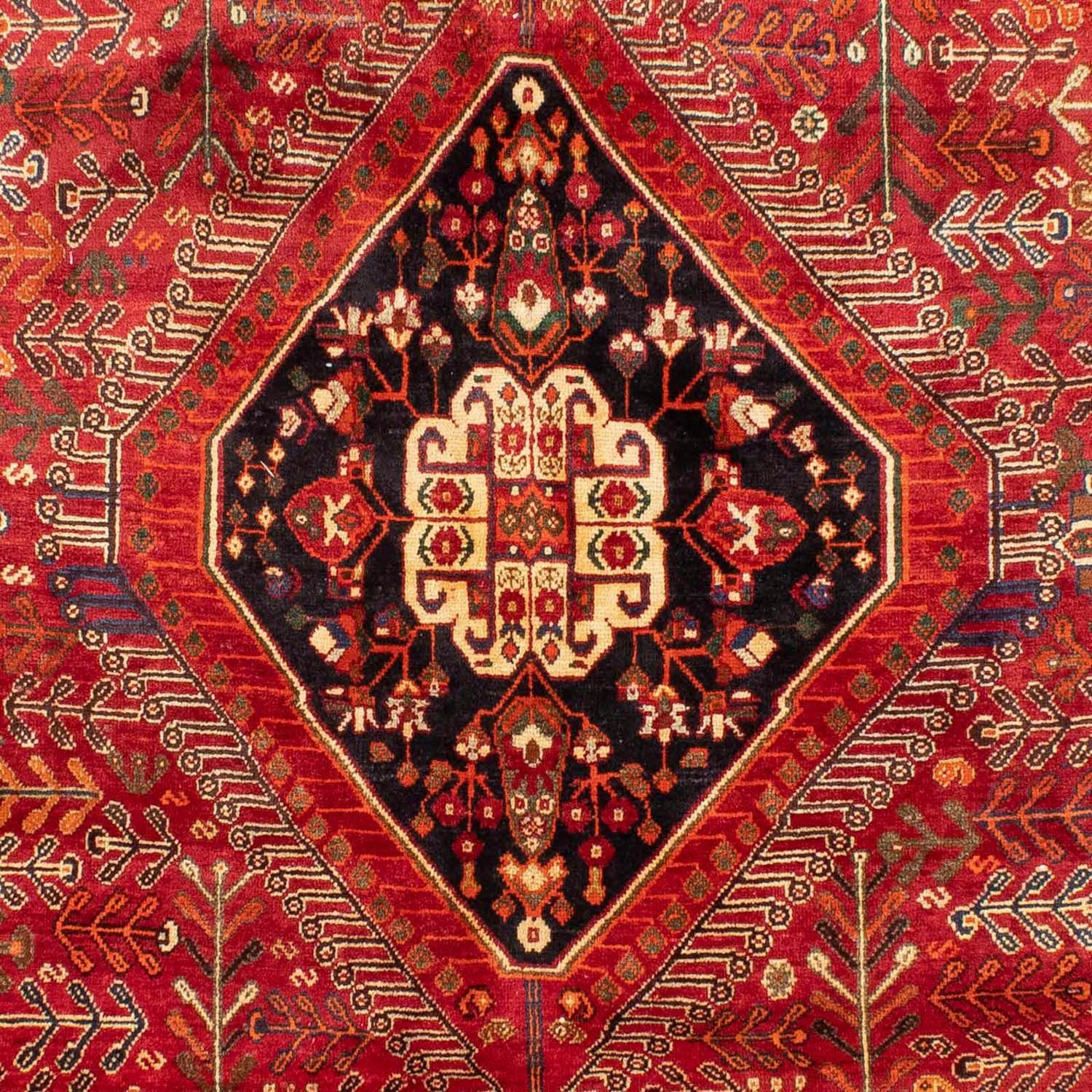 morgenland, Höhe: x Wollteppich 10 cm, rechteckig, Rosso 270 Shiraz mm, Zertifikat Unikat 190 mit Medaillon
