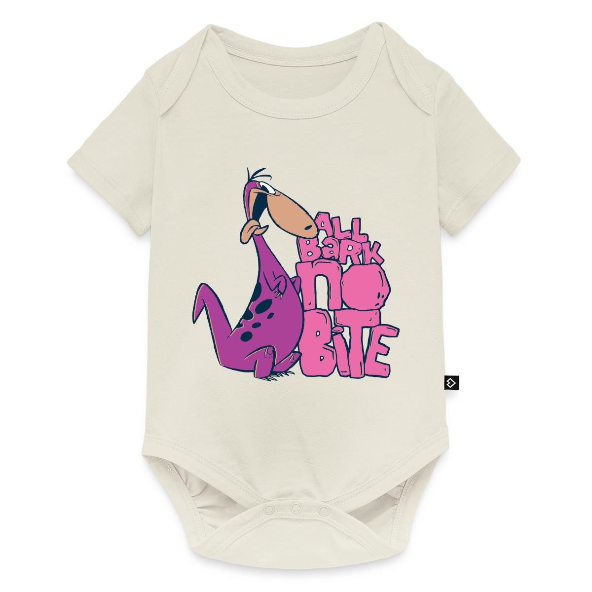 Spreadshirt Kurzarmbody The Flintstones Dino Spruch All Bark No Bite Kurzarm Tages Baby Body (1-tlg)
