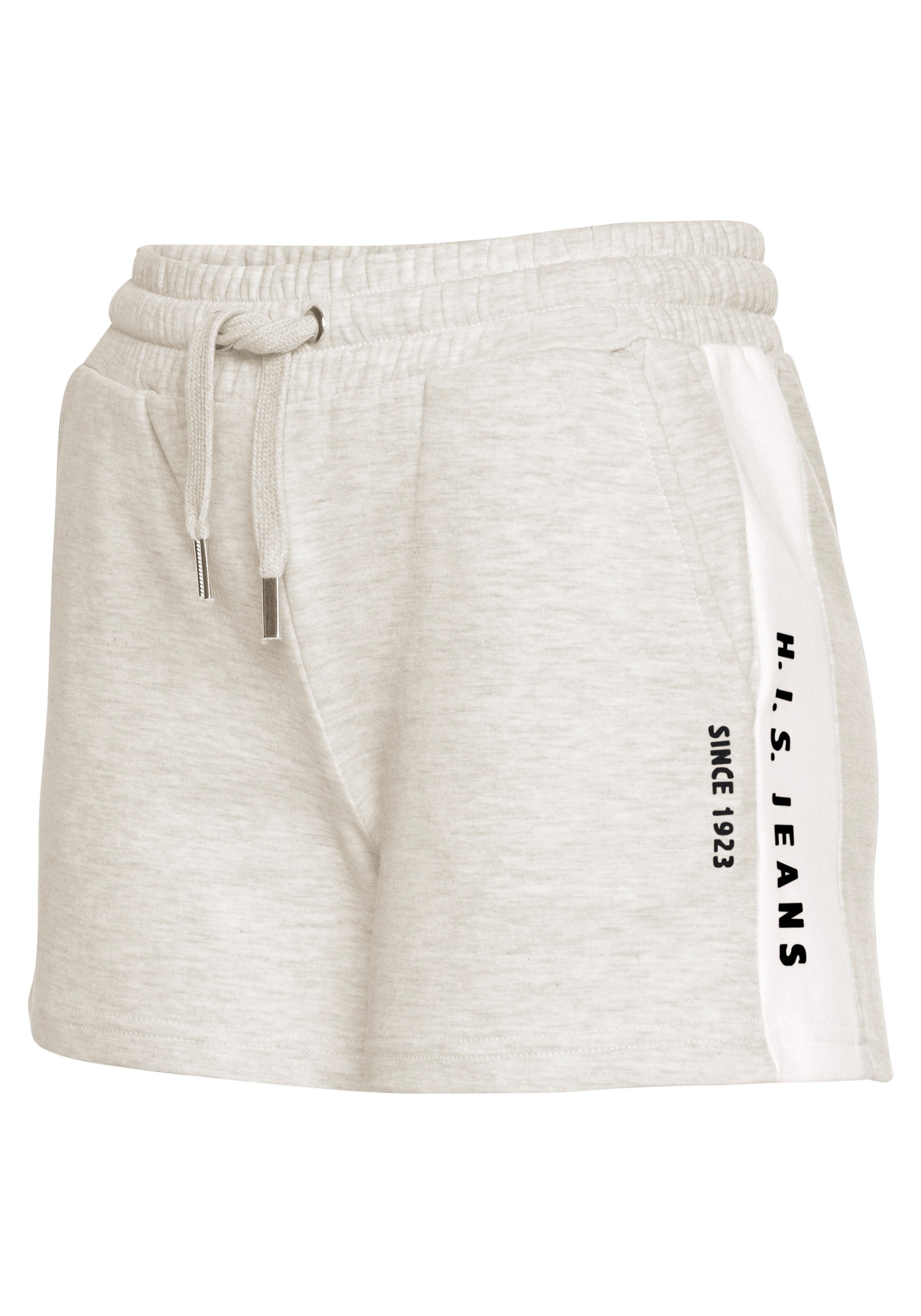 Damen Hosen H.I.S Shorts mit weißem Seitenstreifen und Logodruck