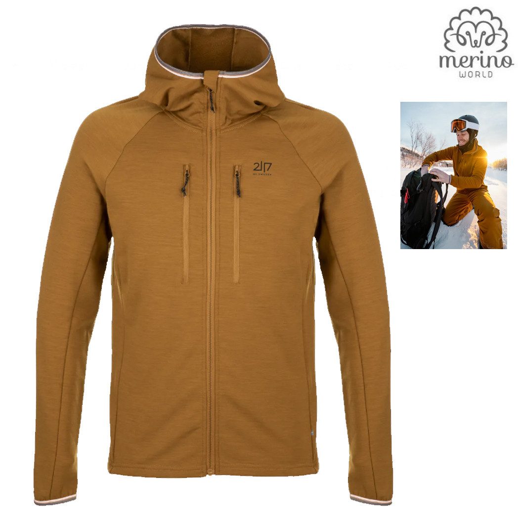 2117 of Sweden Trekkingjacke 2117 of Sweden - Skaulo Merino Herren Wolljacke Sportjacke, gold braun