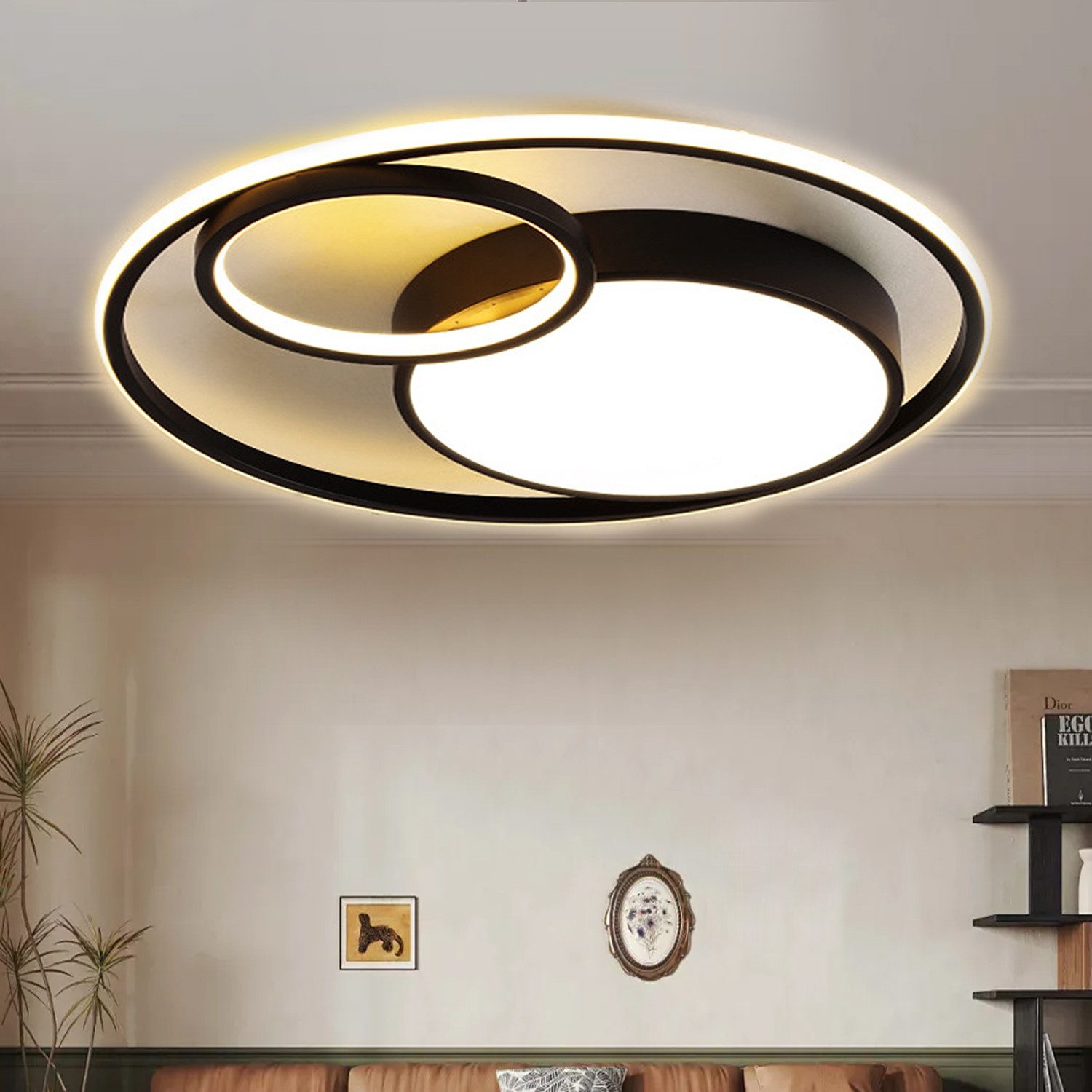 Deckenleuchten LED Deckenlampe Ø40cm,Dimmbar mit Fernbedienung für Wohnzimmer