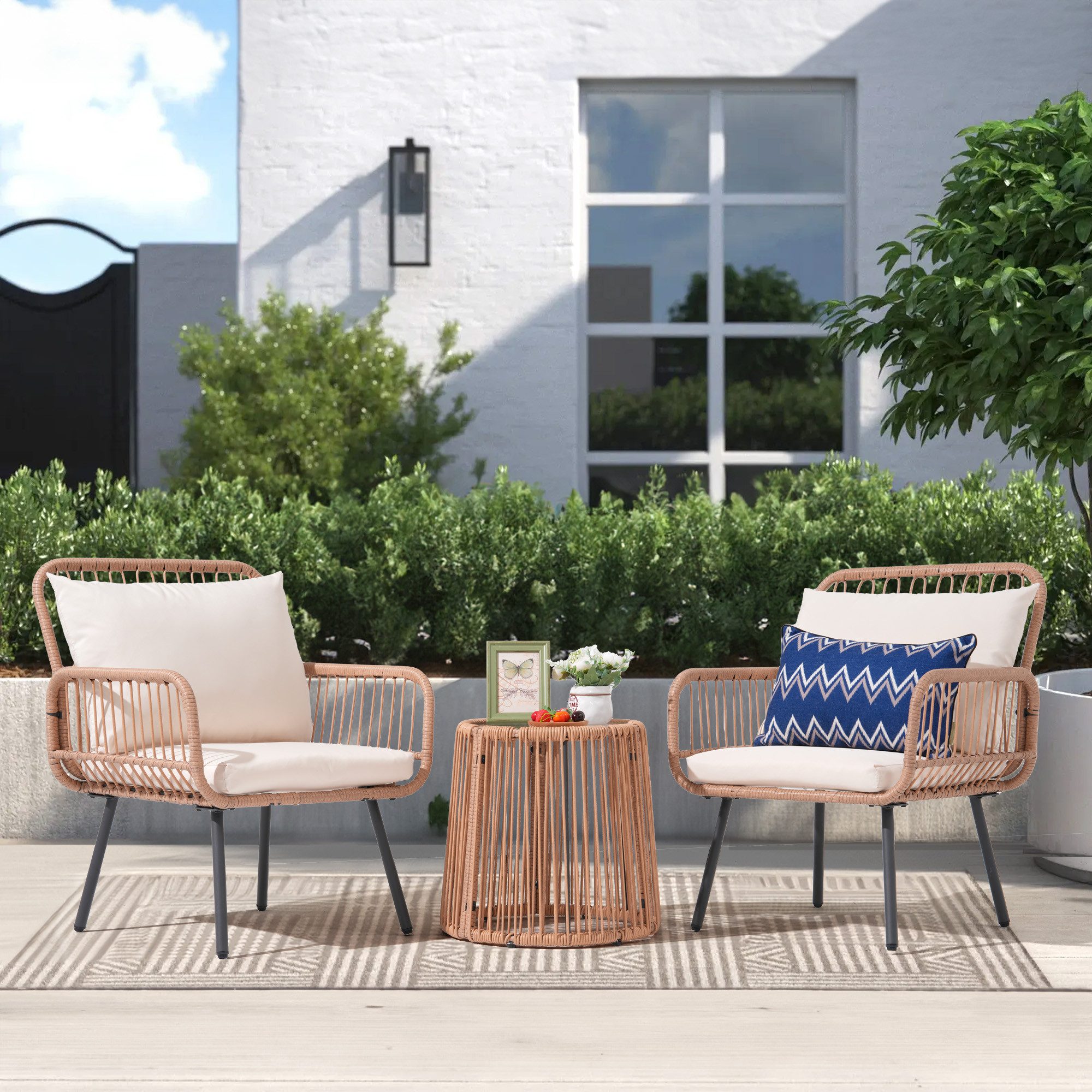 JOIVI Balkonset Bistro Set, Outdoor Rattan günstig online kaufen