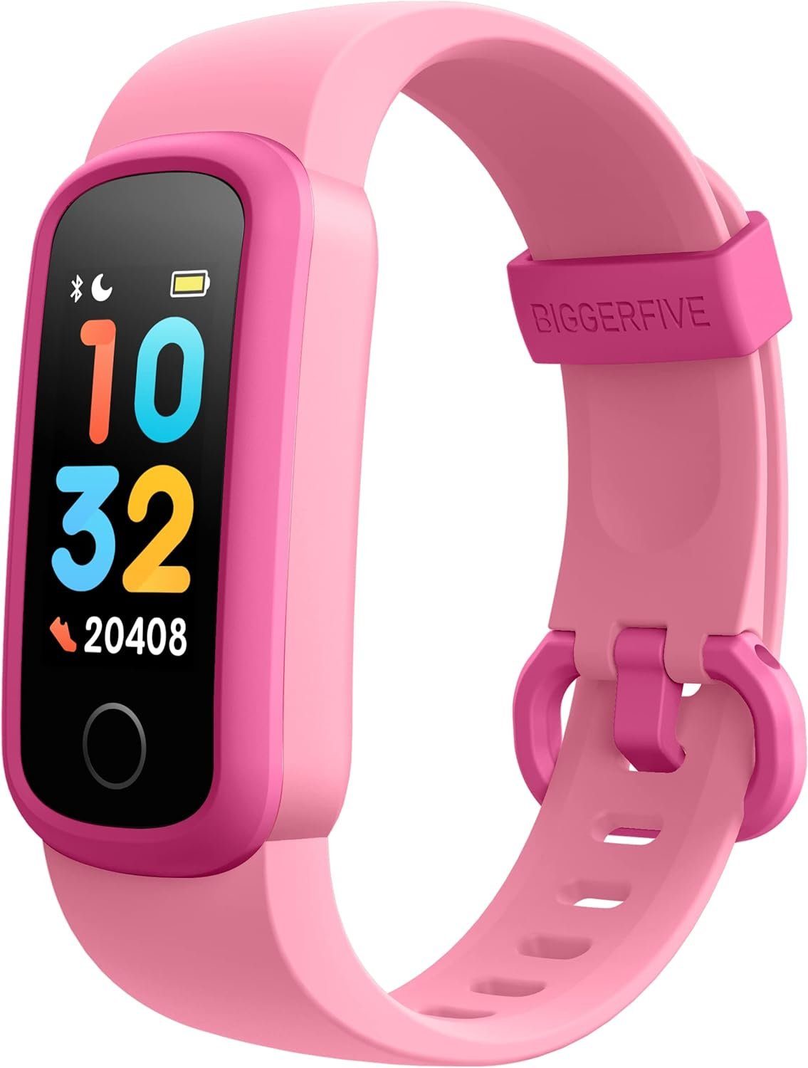 BIGGERFIVE Fitnessband (0,96 Zoll, Android iOS), Fitness Armband Uhr 5-15 Jahren IP68 Wasserdicht Aktivitätstracker