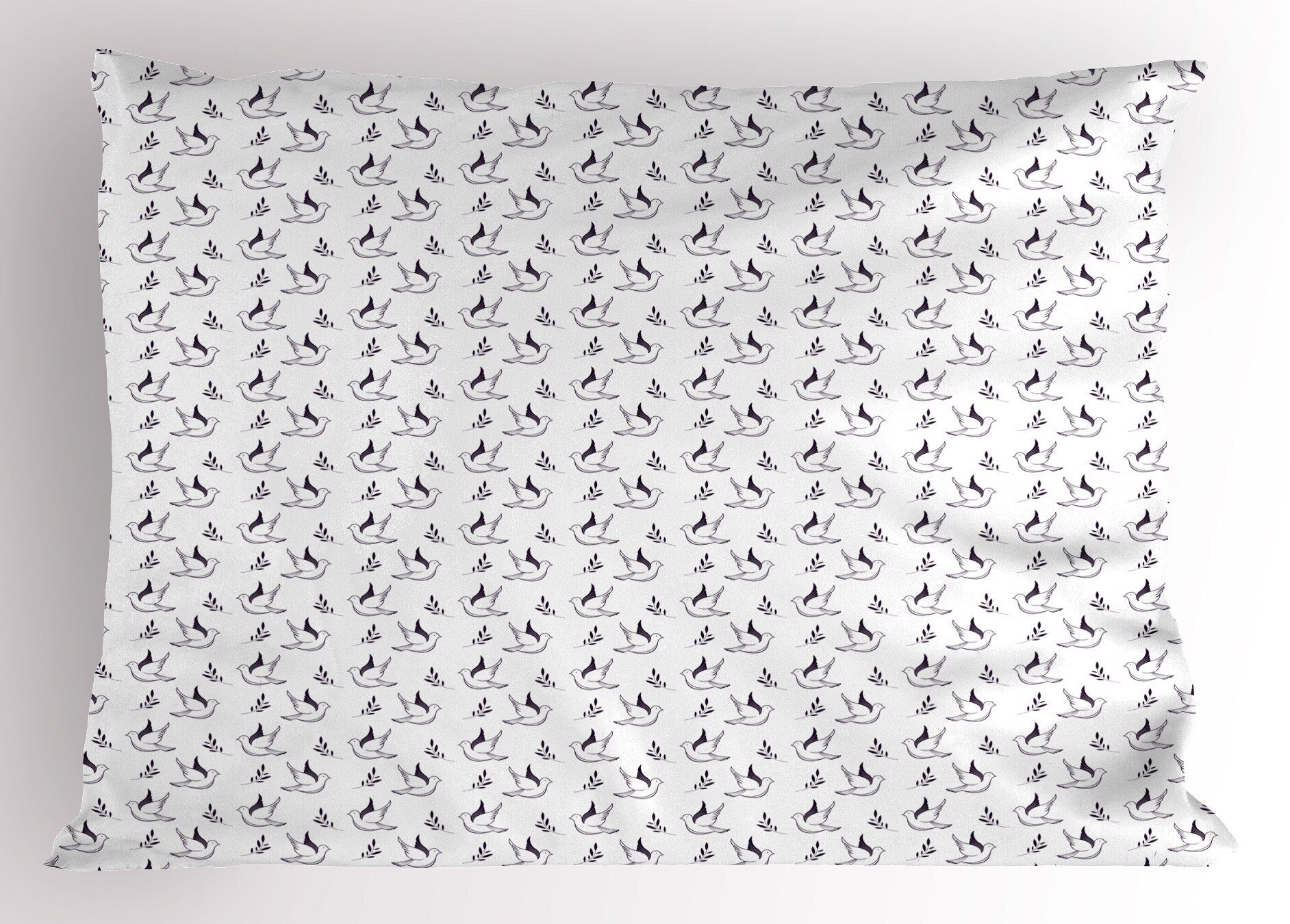 Fliegen-Vogel-und Size (1 Standard Stück), Ölzweige Taube Kissenbezüge Abakuhaus Gedruckter Dekorativer Kopfkissenbezug,