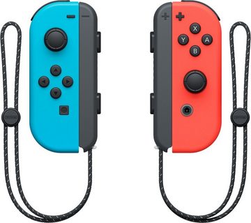 Nintendo Switch OLED Konsole Schwarz Blau Rot (Bundle, inkl. The Legend of Zelda: Tears of the Kingdom Spiel), Handheld Spielekonsole Neonrot/Neonblau Set
