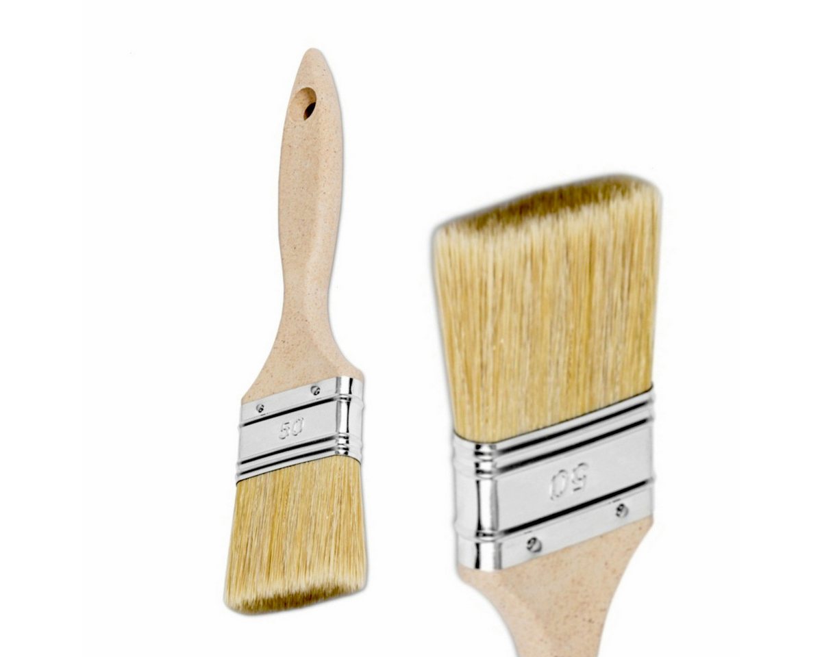 Prima-Online Flachpinsel Flachpinsel, Lasurpinsel, Lackierpinsel, Malerpinsel, Holzpinsel, (5 St), Breite : 25 Millimeter
