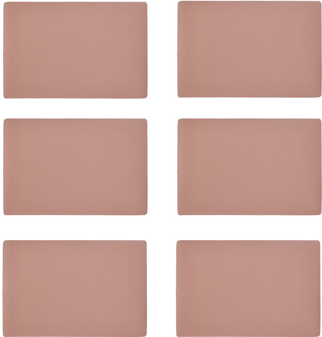 Platzset, (Set, Present, 30x45 rosé Zeller metallic, Kunstleder, 6-St), cm