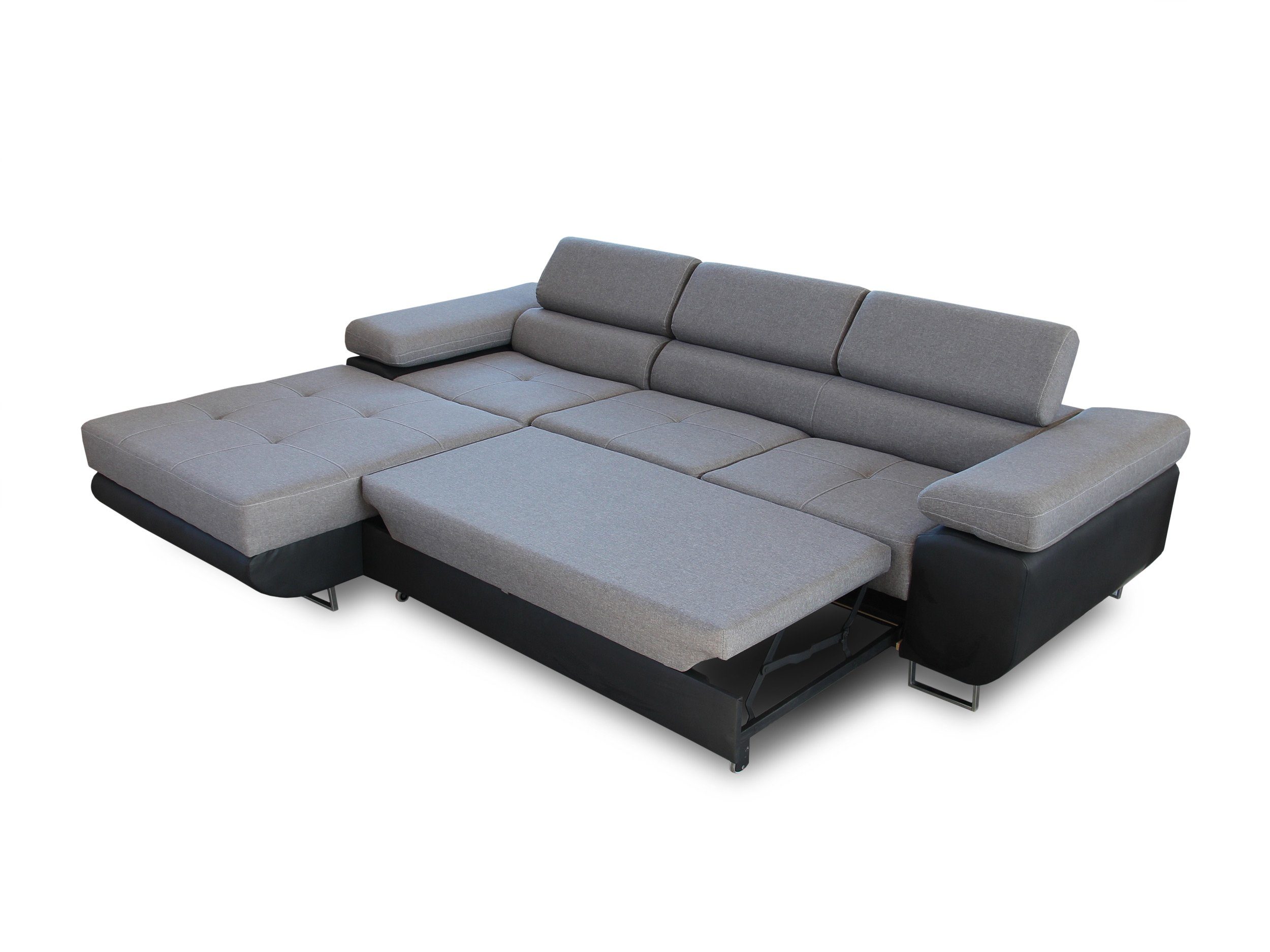 Sofnet Ecksofa Divo, mit Schlaffunktion und Bettkasten, Schlafsofa mit einstellbare Kopfstützen - Wohnlandschaft