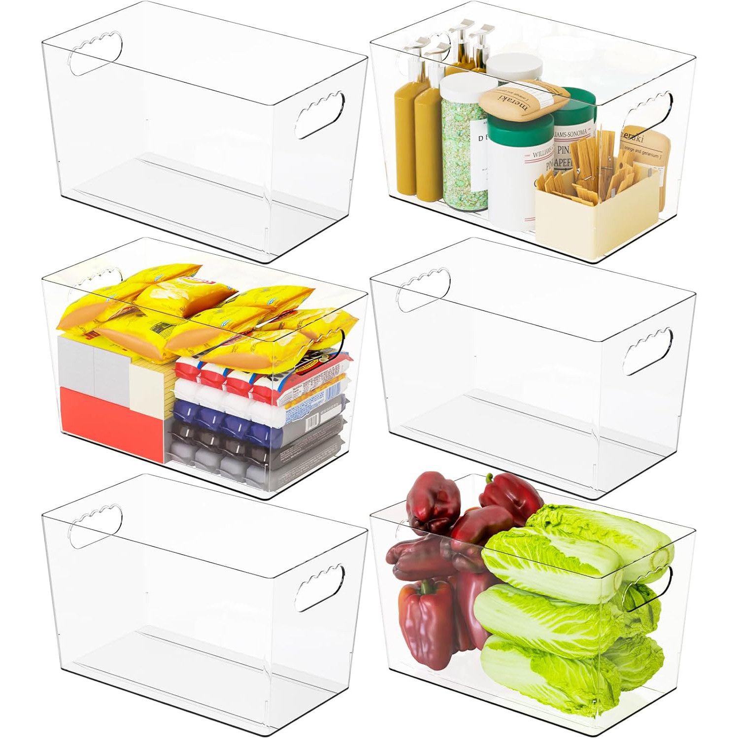 Refined Living Aufbewahrungsbox 6tlg Kühlschrank Organizer Set Stapelbar Ko günstig online kaufen