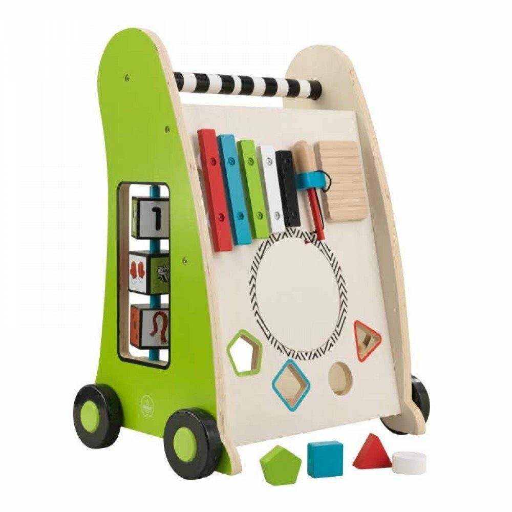 KidKraft® Lauflernwagen KIDKRAFT Lauflernwagen aus Holz mit Mototick Aktivitäten grün