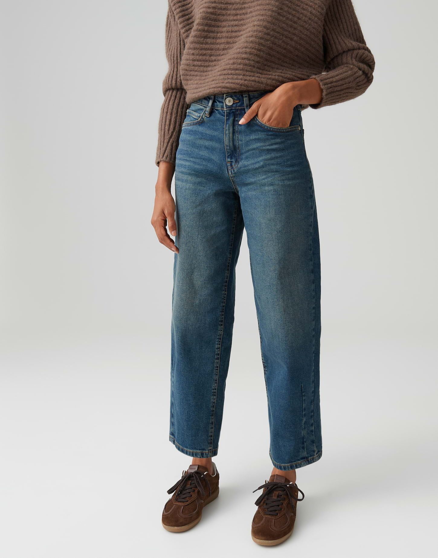 OPUS Relax-fit-Jeans LOLAH MODERN aus BCI Cotton Mix Mid Rise Barrel Fit, Ankle, 5-Pocket-Design