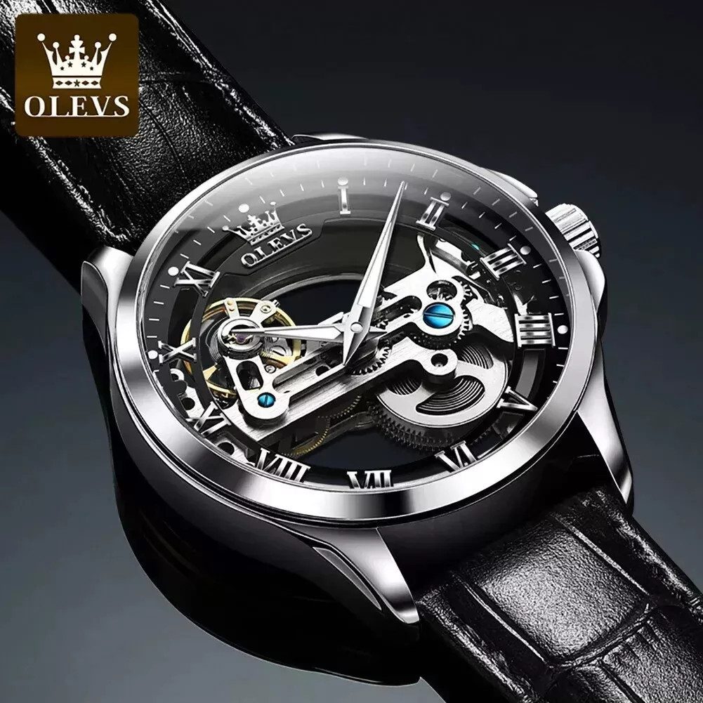 OLEVS Automatikuhr Herrenuhr Automatik Uhr SKELETT günstig online kaufen