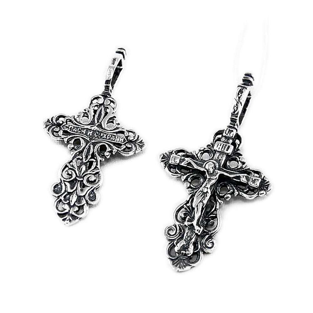 Kreuzanhänger Kettenanhänger Jesus Kreuz 925 Silber Orthodoxe An