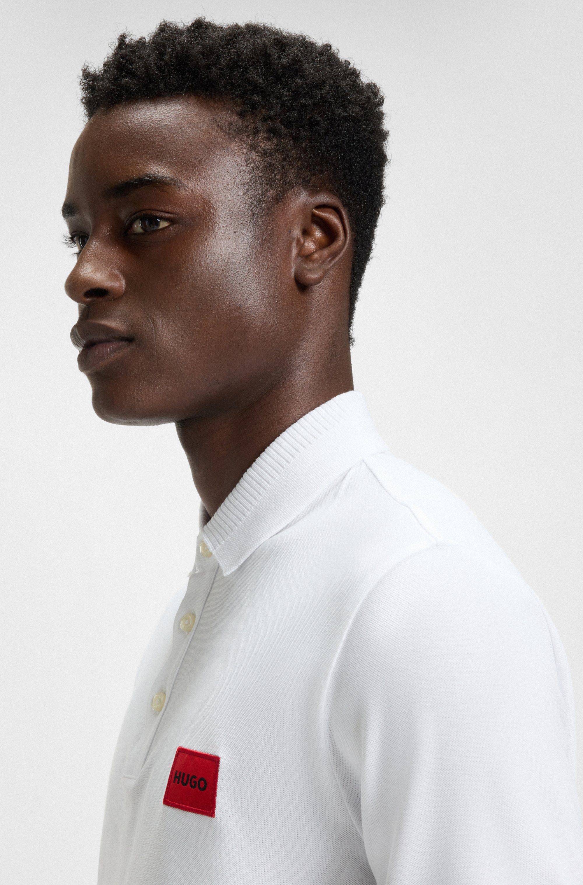 HUGO Poloshirt Dereso Slim Fit, Kurzarm, HUGO Weblabel