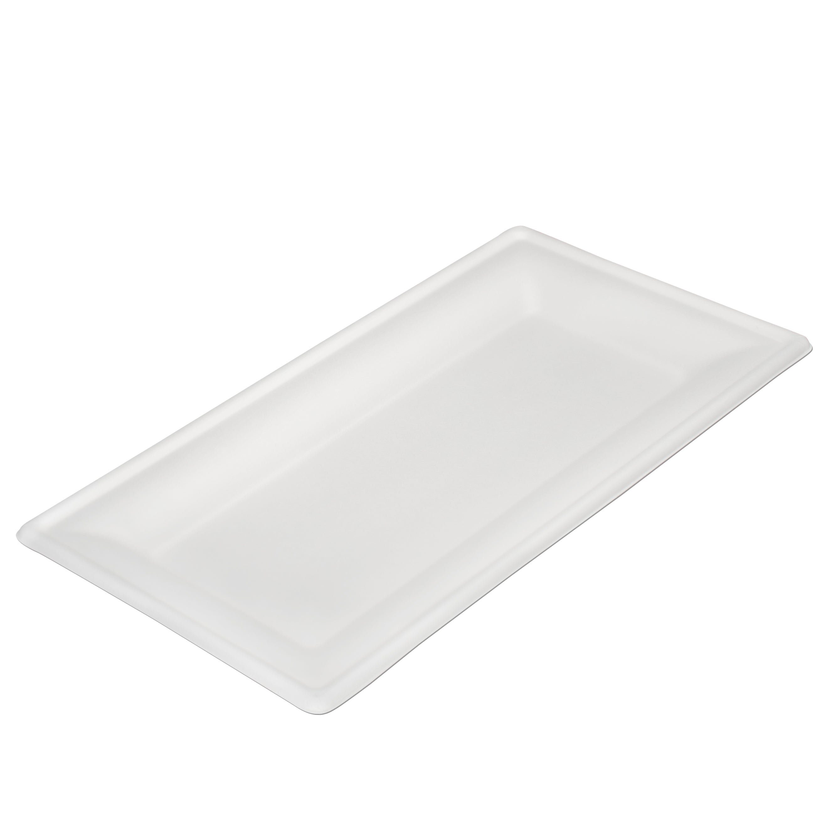 wisefood Einwegteller Bagasse Teller - rechteckig 26 x 13 cm, (50 St)