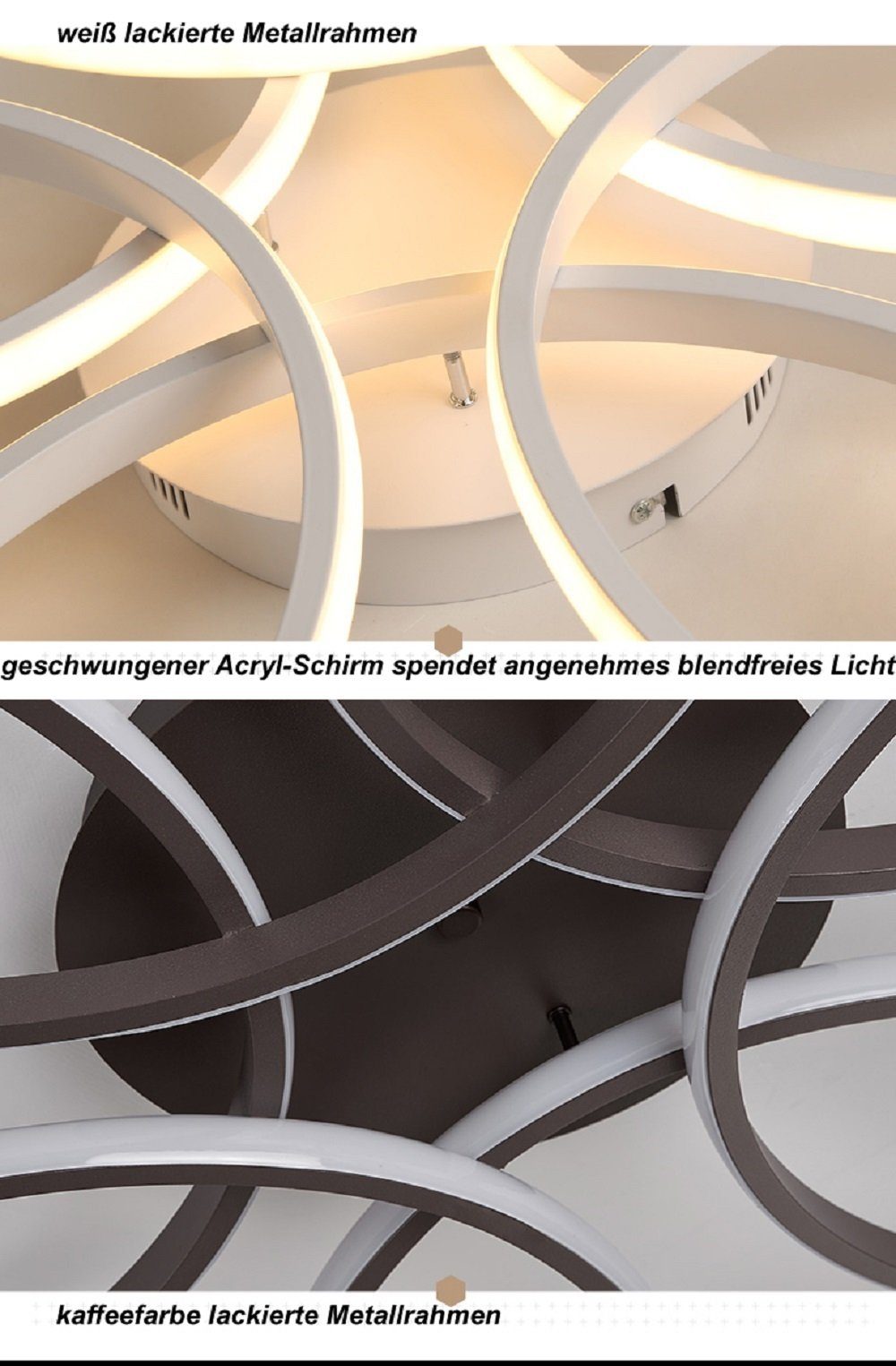 LED Deckenleuchte V8 Lichtfarbe Helligkeit Einstellbar Fernbedienung Dimmbar