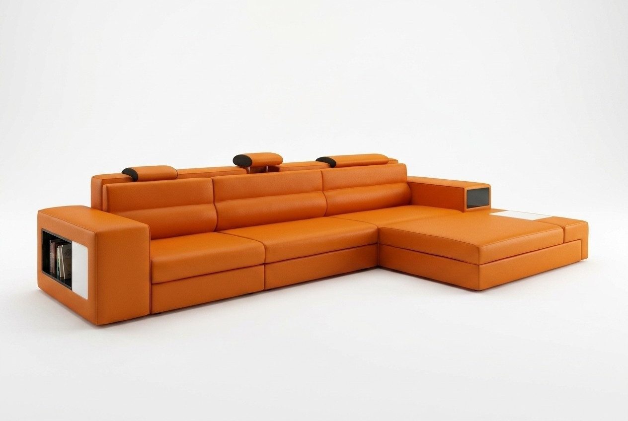 Xlmoebel Ecksofa Designer Eckcouch mit Hocker in modernem Polsterdesign, Ecksofa, Hergestellt in Europa